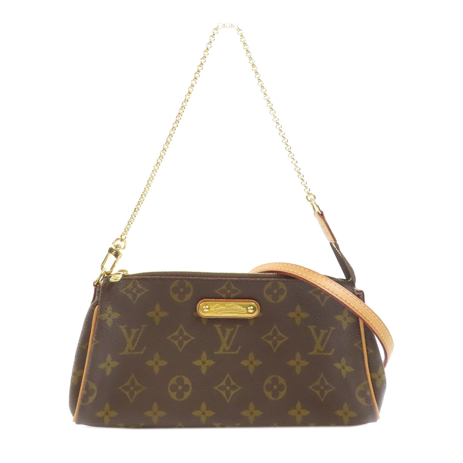 LOUIS VUITTON Monogram Eva金扣手挽肩背兩用袋棕色