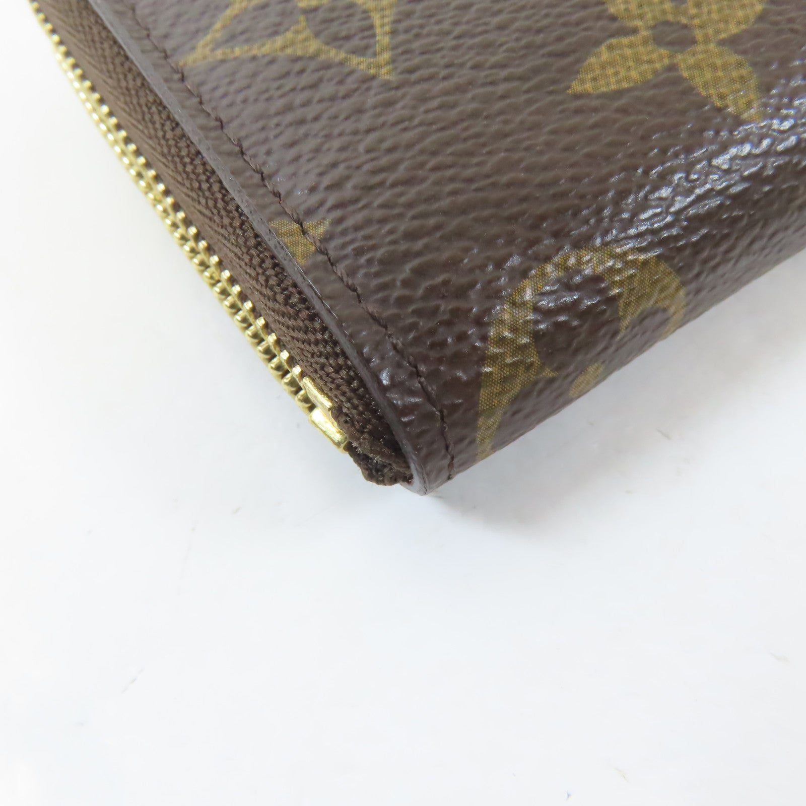 LOUIS VUITTON Monogram Coin Case金扣零錢包啡色