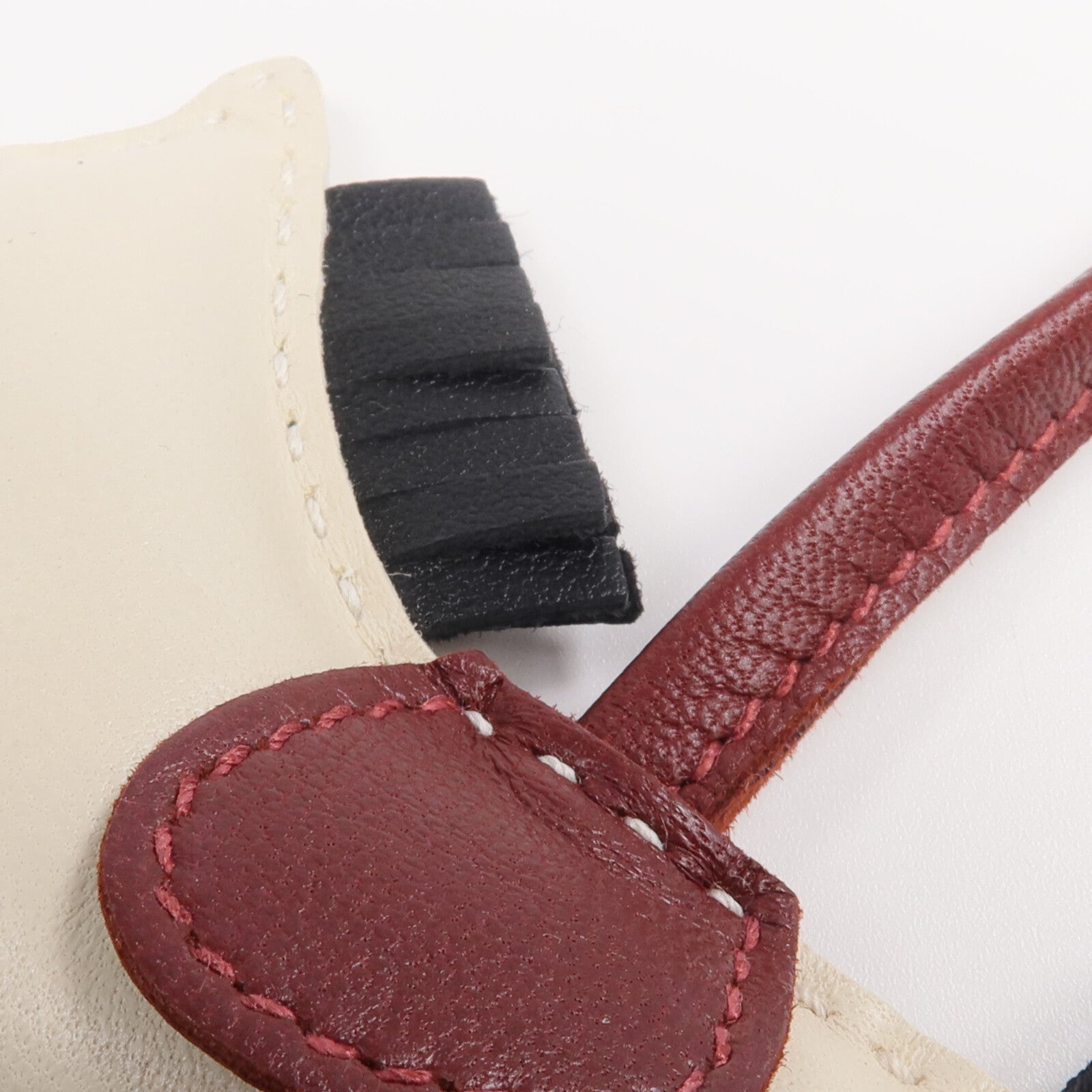 HERMES Milo皮革Rodeo PM掛飾Craie/Noir/Rouge H