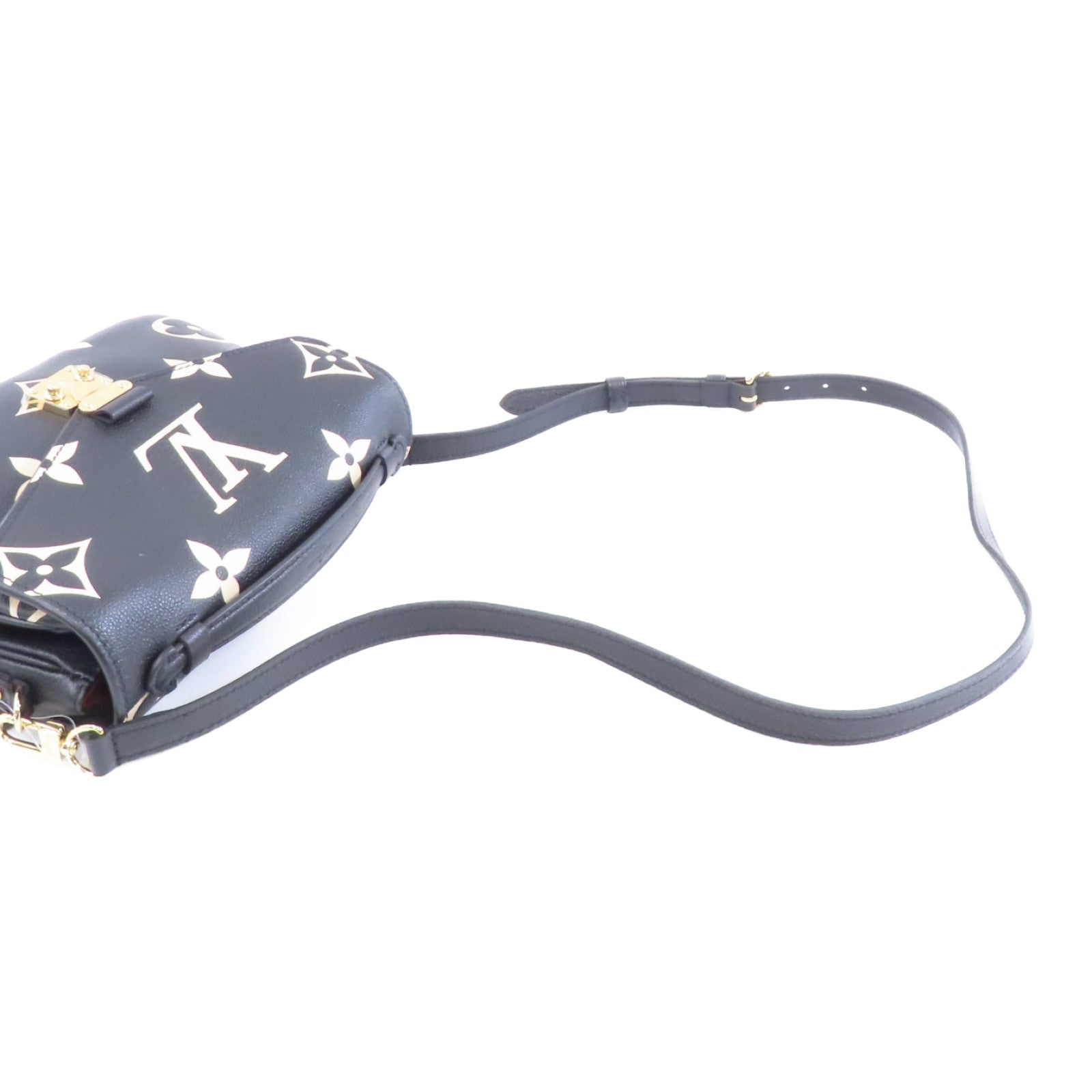 LOUIS VUITTON Monogram Giant Pochette Metis金扣手挽肩背兩用袋黑色/米色