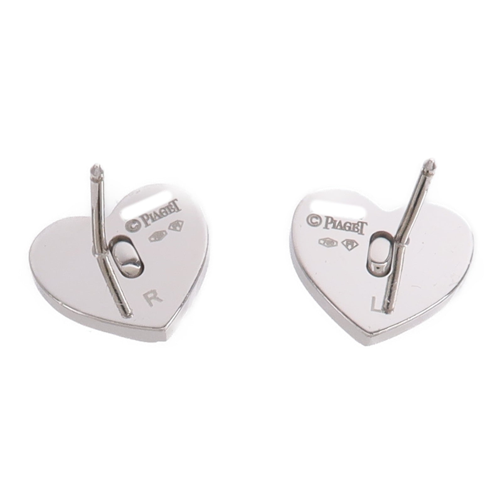 PIAGET 18K白金Heart Diamond Earrings鑽石耳環