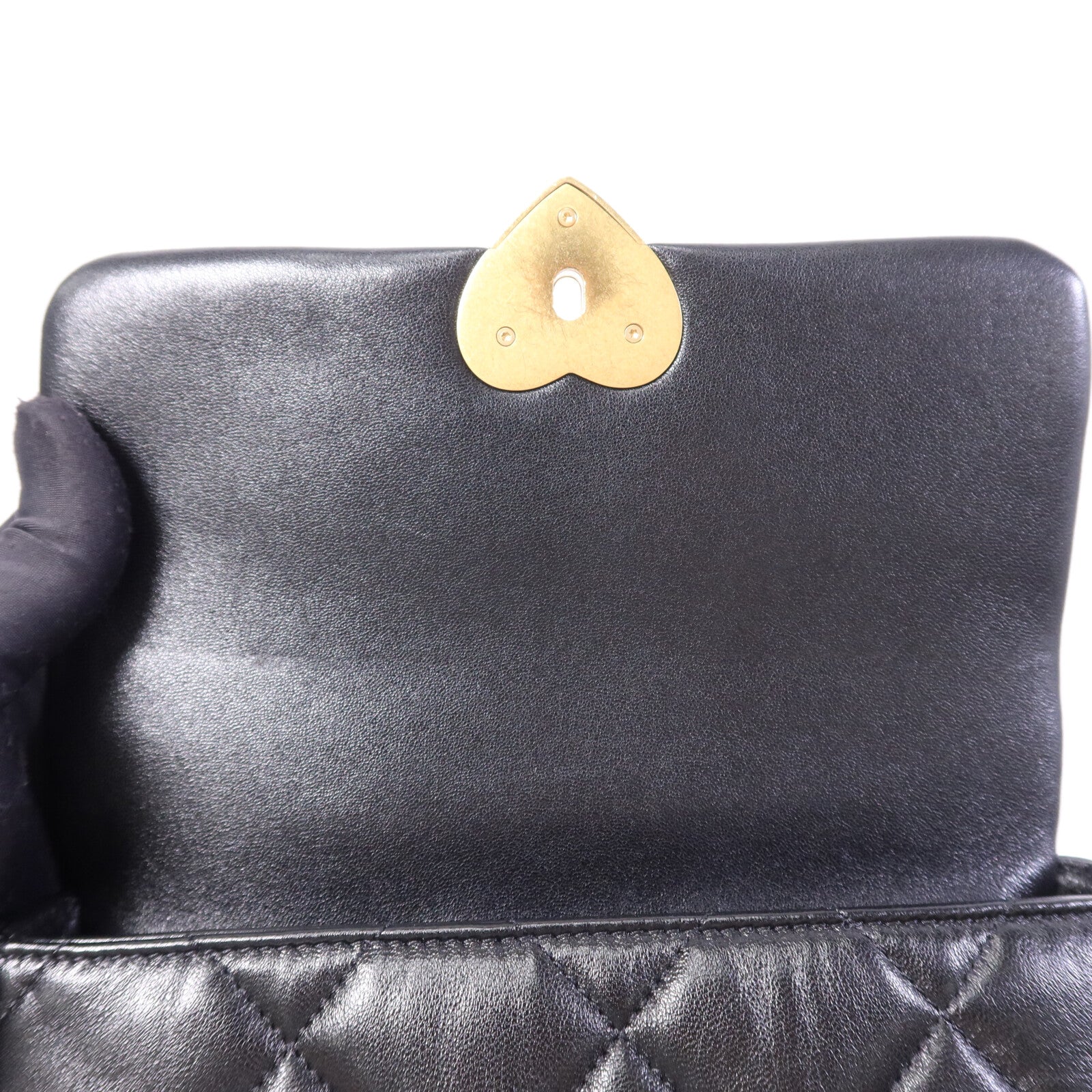 CHANEL 羊皮皮革Chain Shoulder金扣鏈帶肩背袋