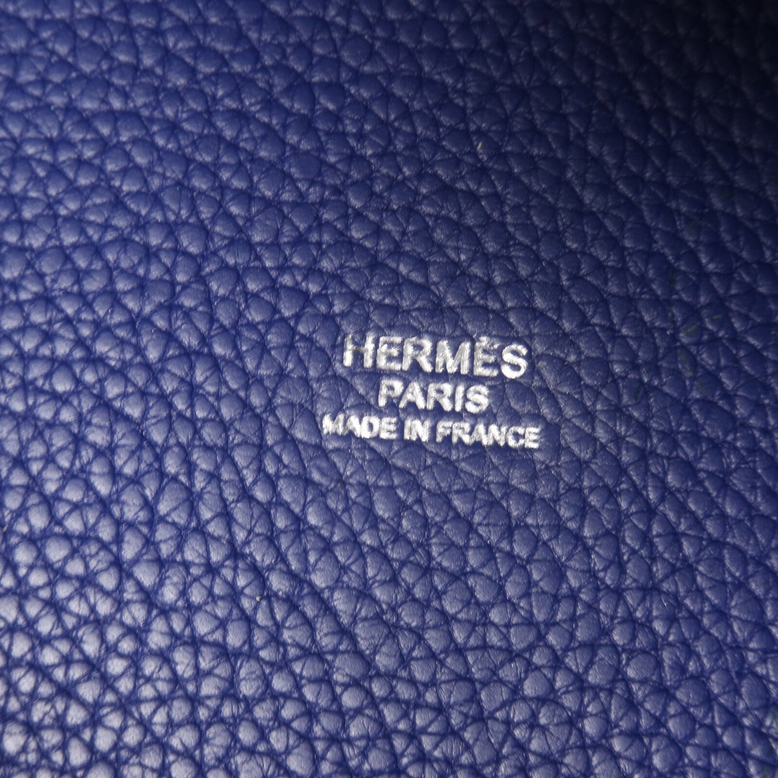 HERMES Clemence皮革Picotin PM手挽袋Bleu Saphir