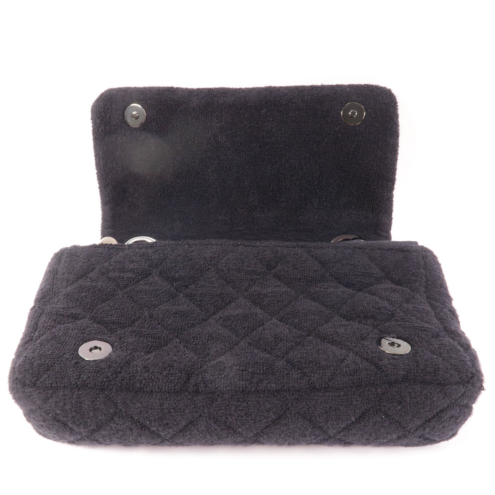 CHANEL 毛巾布Shoulder Bag鏈帶肩背袋