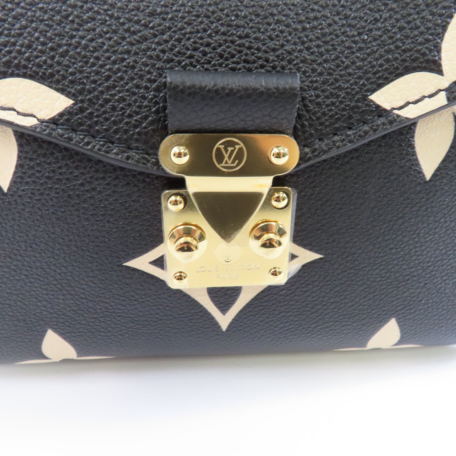 LOUIS VUITTON Monogram Giant Pochette Metis金扣手挽肩背兩用袋黑色/米色