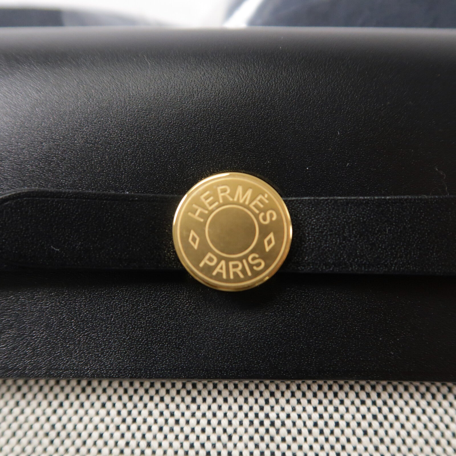 HERMES Toile H帆布Mini Herbag肩背袋Noir