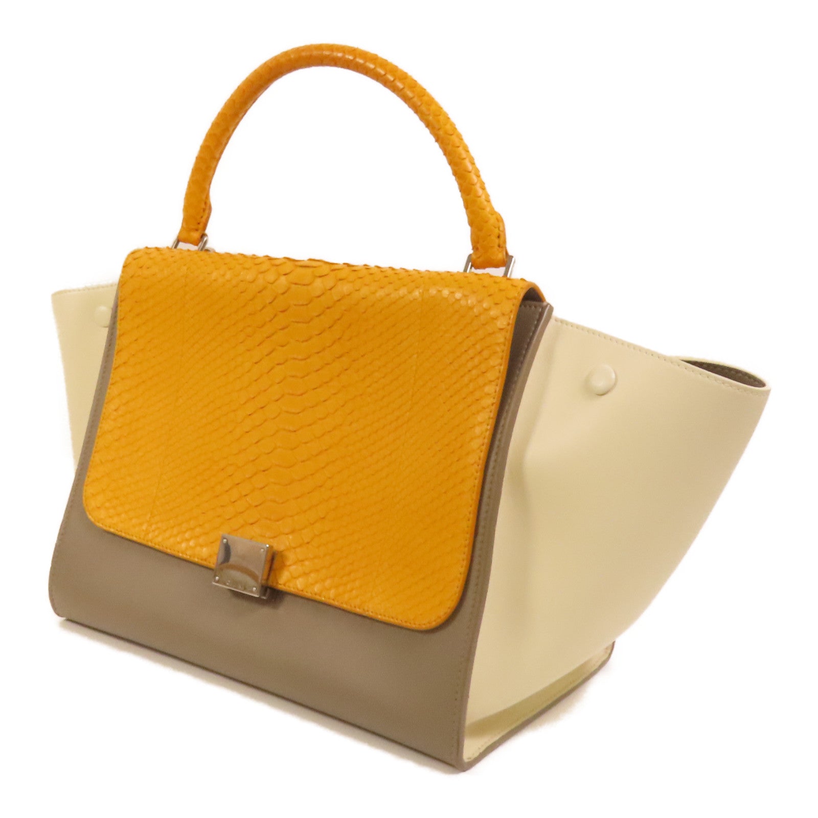 CELINE 牛皮皮革/蛇皮皮革Trapeze手挽肩背兩用袋