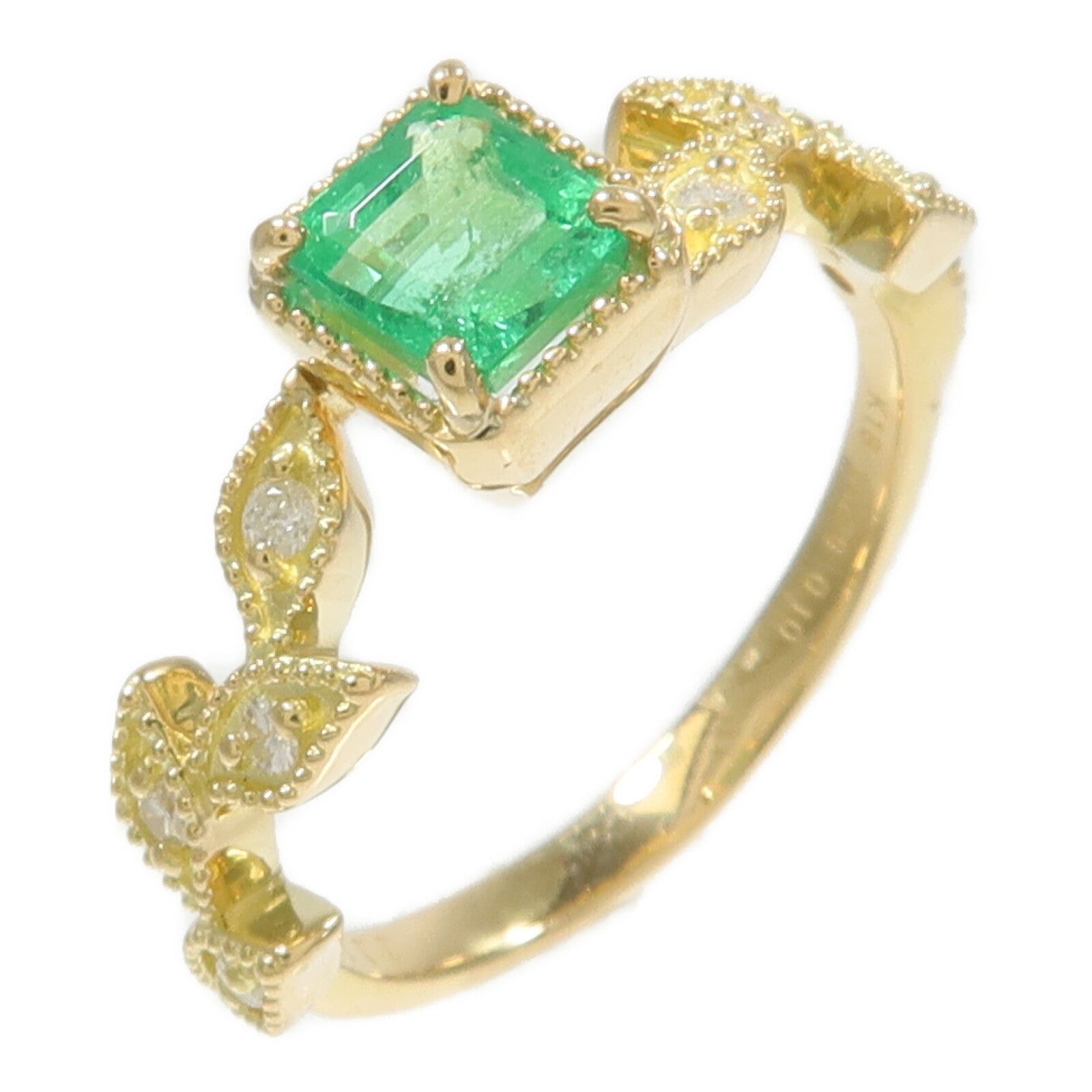 JEWELRY 18K黃金Emerald Diamond Ring綠寶石/鑽石戒指