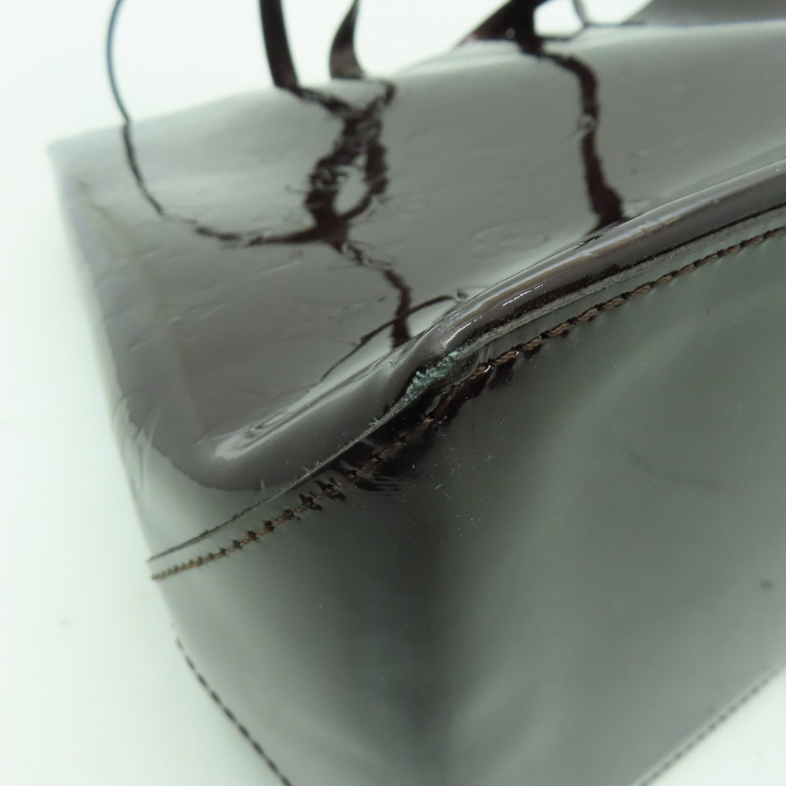 LOUIS VUITTON 【激減優惠】Monogram Vernis Wilshire GM金扣手挽袋紅色