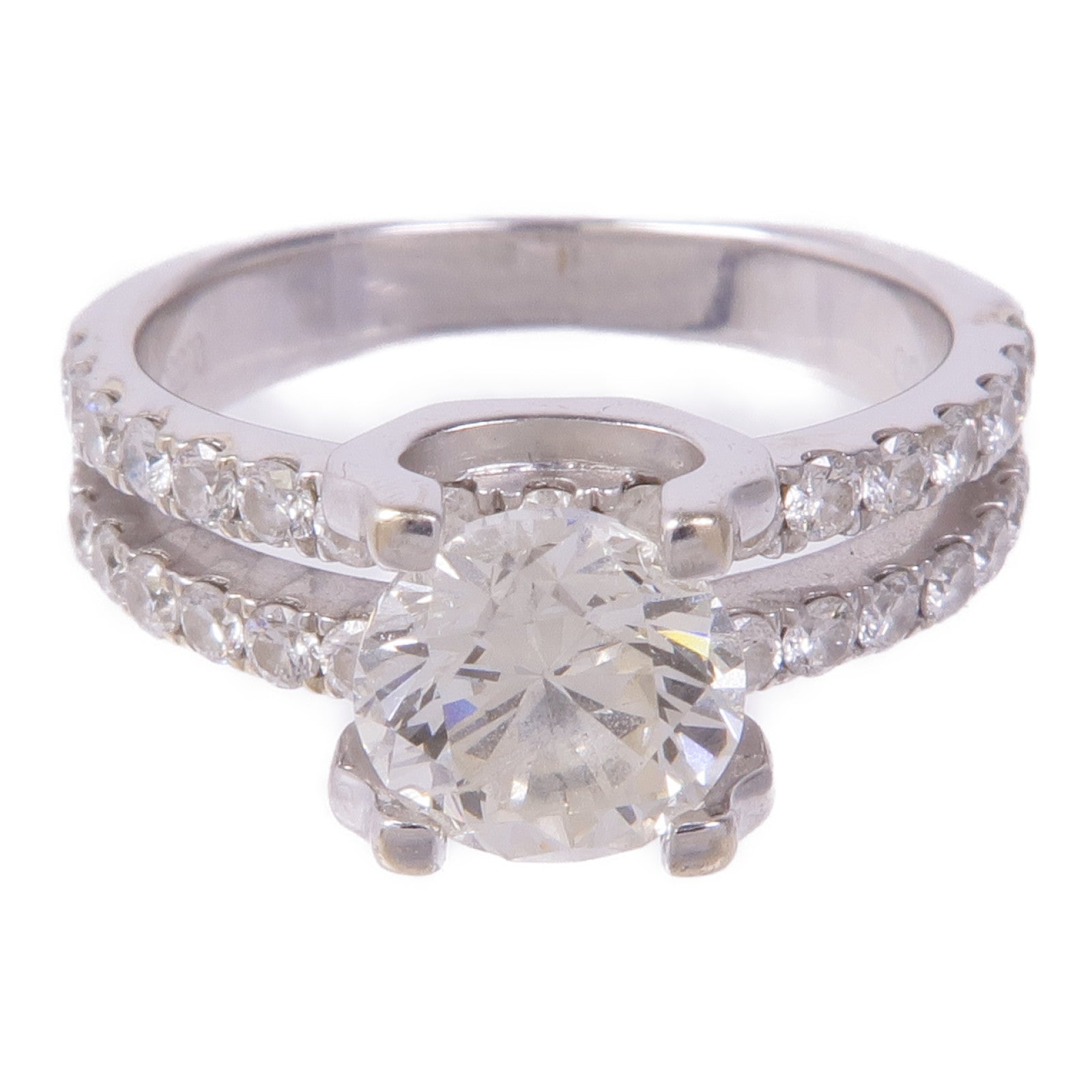 JEWELRY Diamond Ring 18K White Gold US#4.5