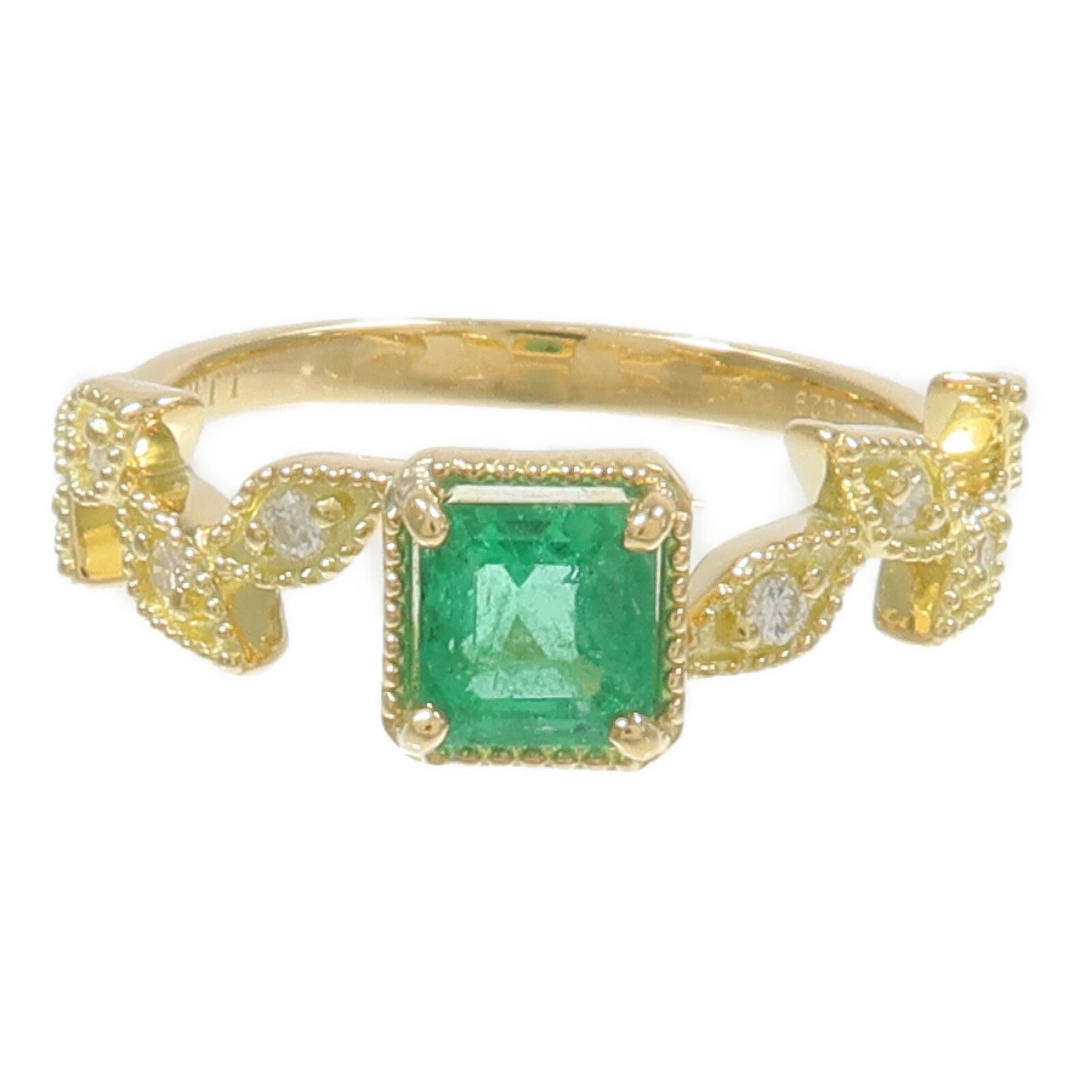 JEWELRY 18K黃金Emerald Diamond Ring綠寶石/鑽石戒指