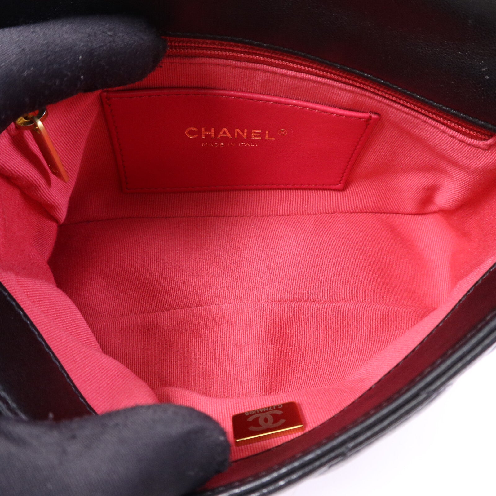 CHANEL 羊皮皮革Chain Shoulder金扣鏈帶肩背袋