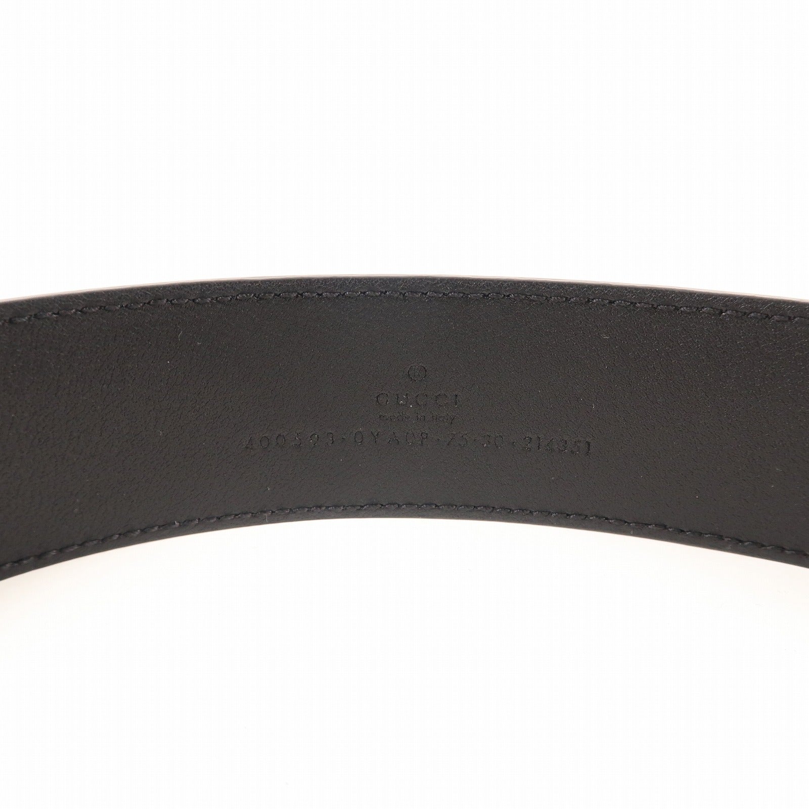 GUCCI 牛皮皮革Belt 75cm銀扣皮帶