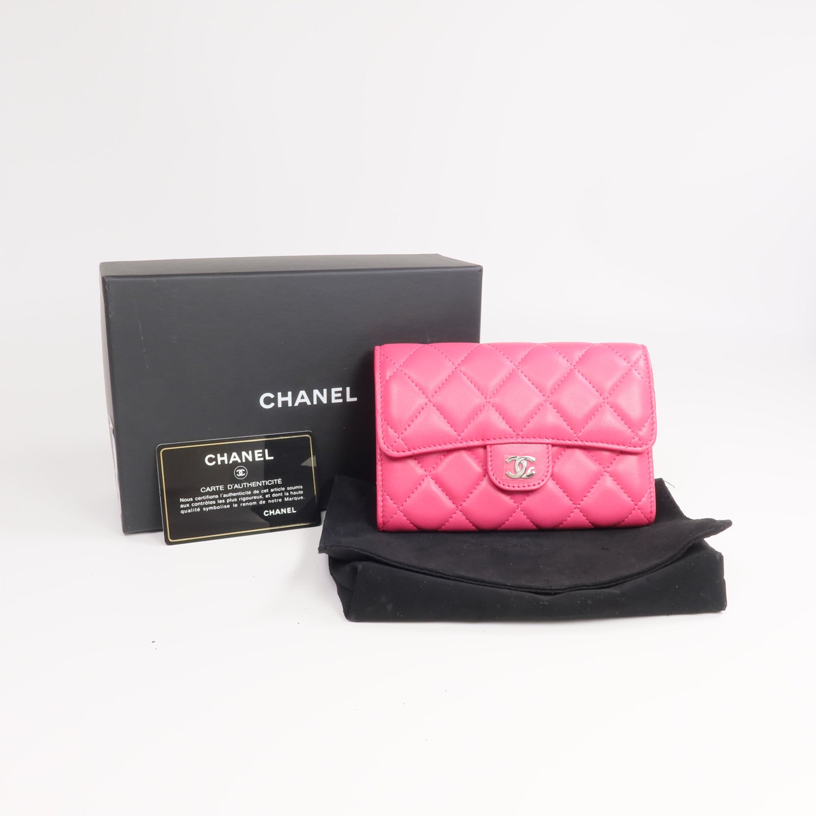 CHANEL 羊皮皮革Wallet金扣長錢包