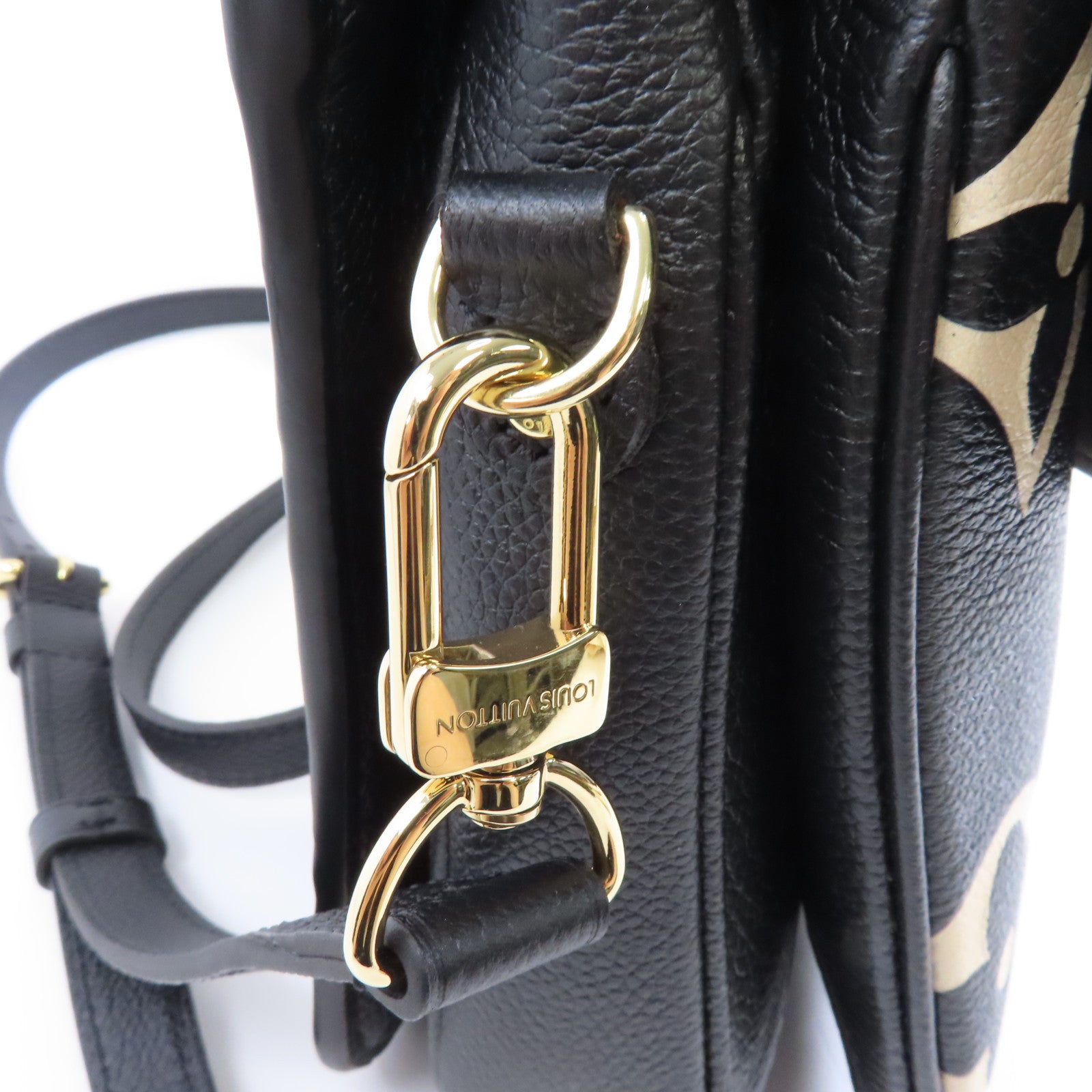LOUIS VUITTON Monogram Giant Pochette Metis金扣手挽肩背兩用袋黑色/米色
