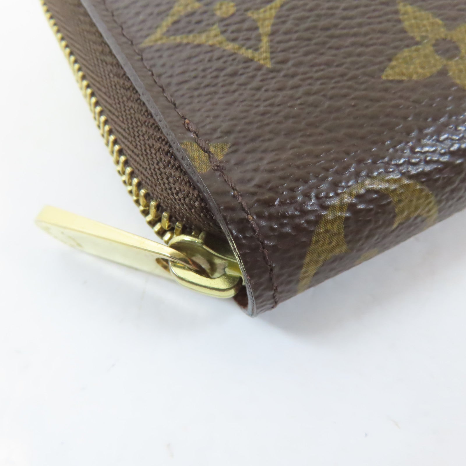 LOUIS VUITTON Monogram Coin Case金扣零錢包啡色