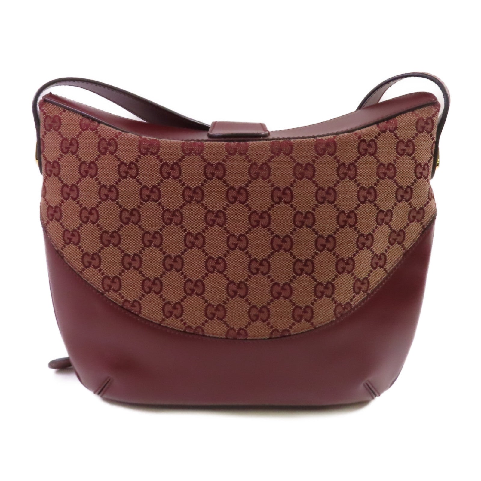 GUCCI GG帆布/牛皮皮革GG Marmont Arli Shoulder Bag金扣肩背袋啡色