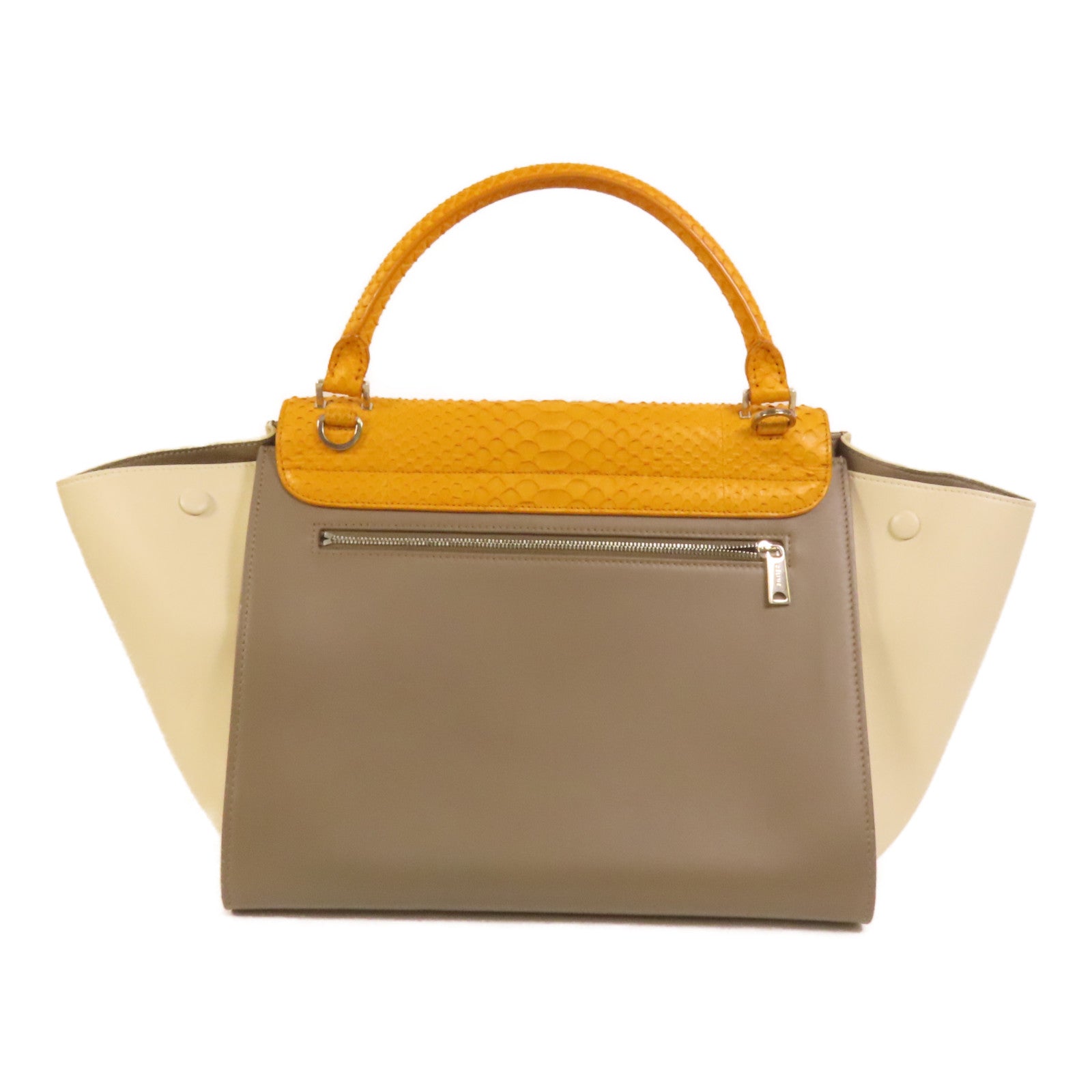 CELINE 牛皮皮革/蛇皮皮革Trapeze手挽肩背兩用袋