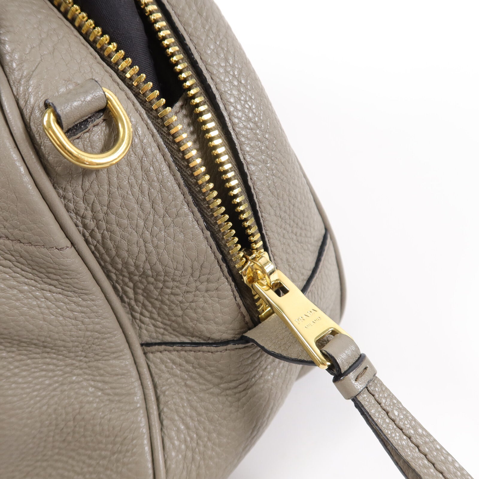 PRADA 牛皮皮革Nero Vitello Daino Bag手挽肩背兩用袋