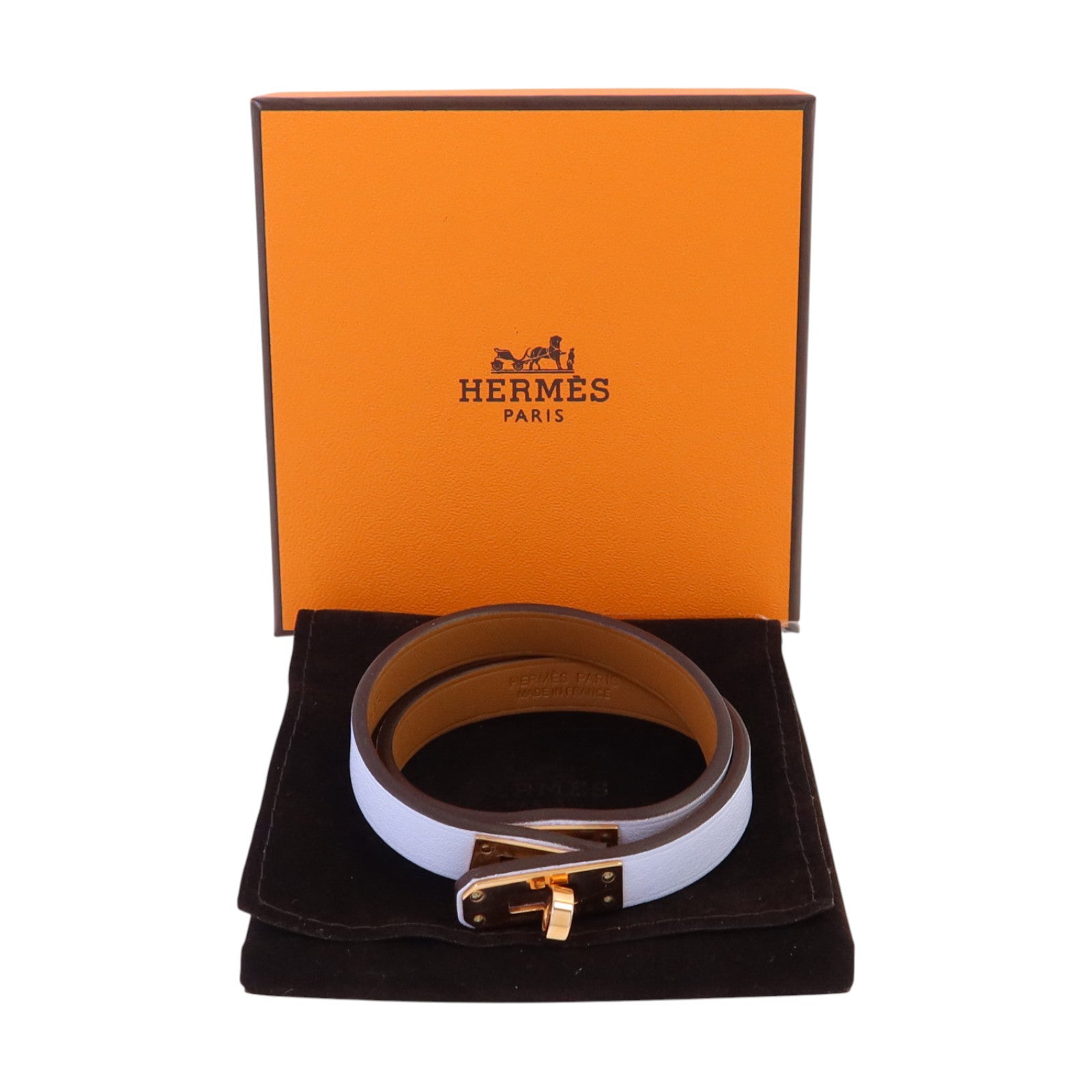 HERMES 【激減優惠】Swift皮革Double Tour Bracelet金扣手鏈