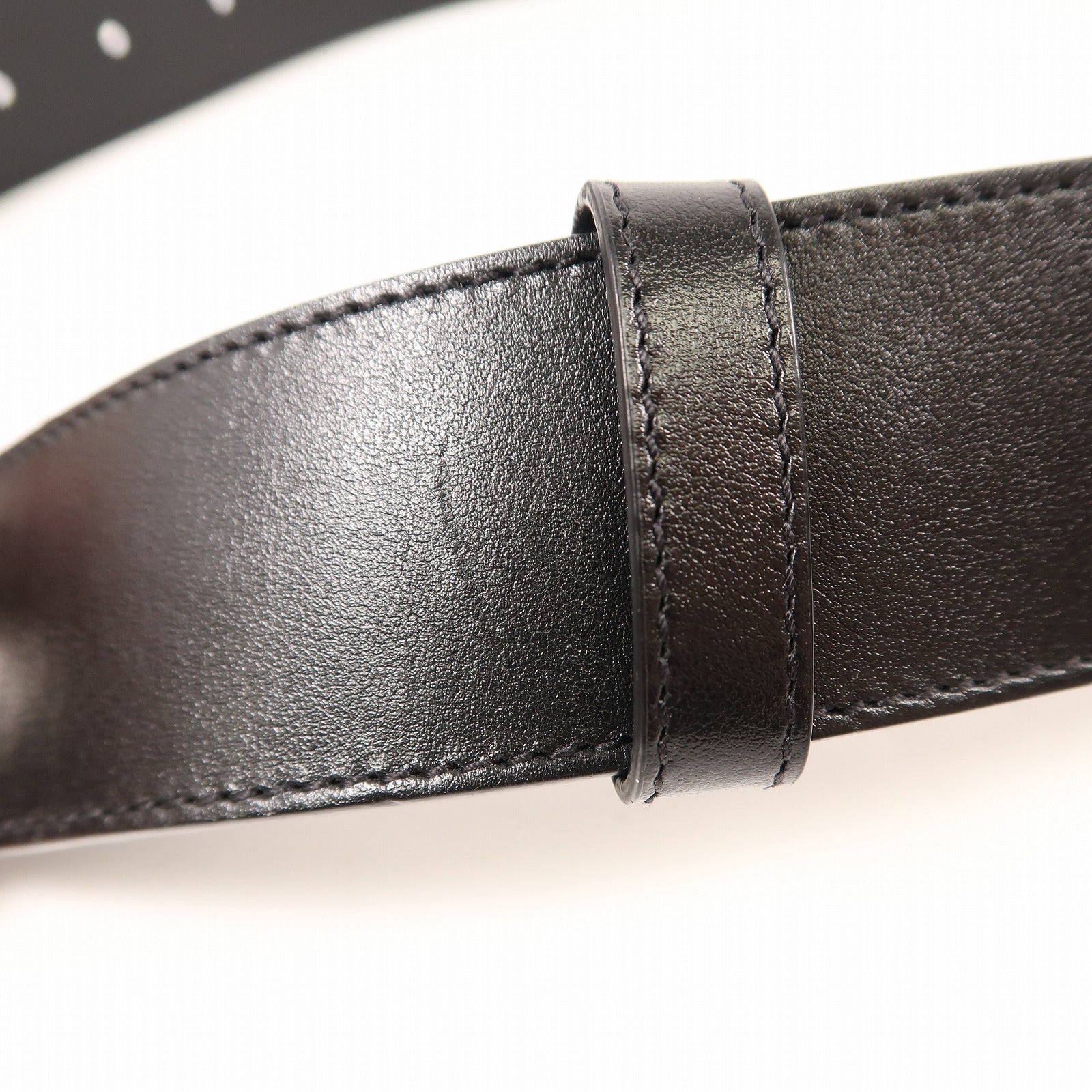 GUCCI 牛皮皮革Belt 75cm銀扣皮帶