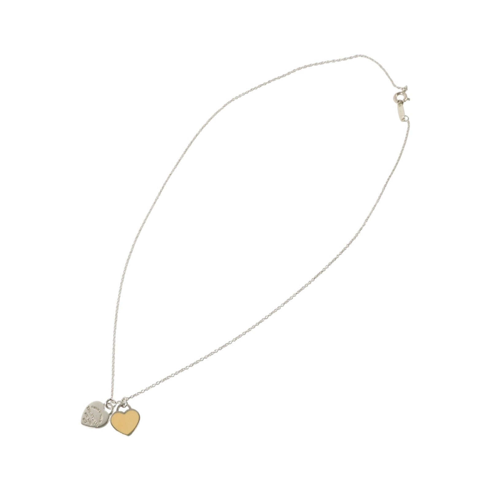 TIFFANY＆CO 925純銀/琺瑯Return To Tiffany Mini Double Heart Necklace項鏈