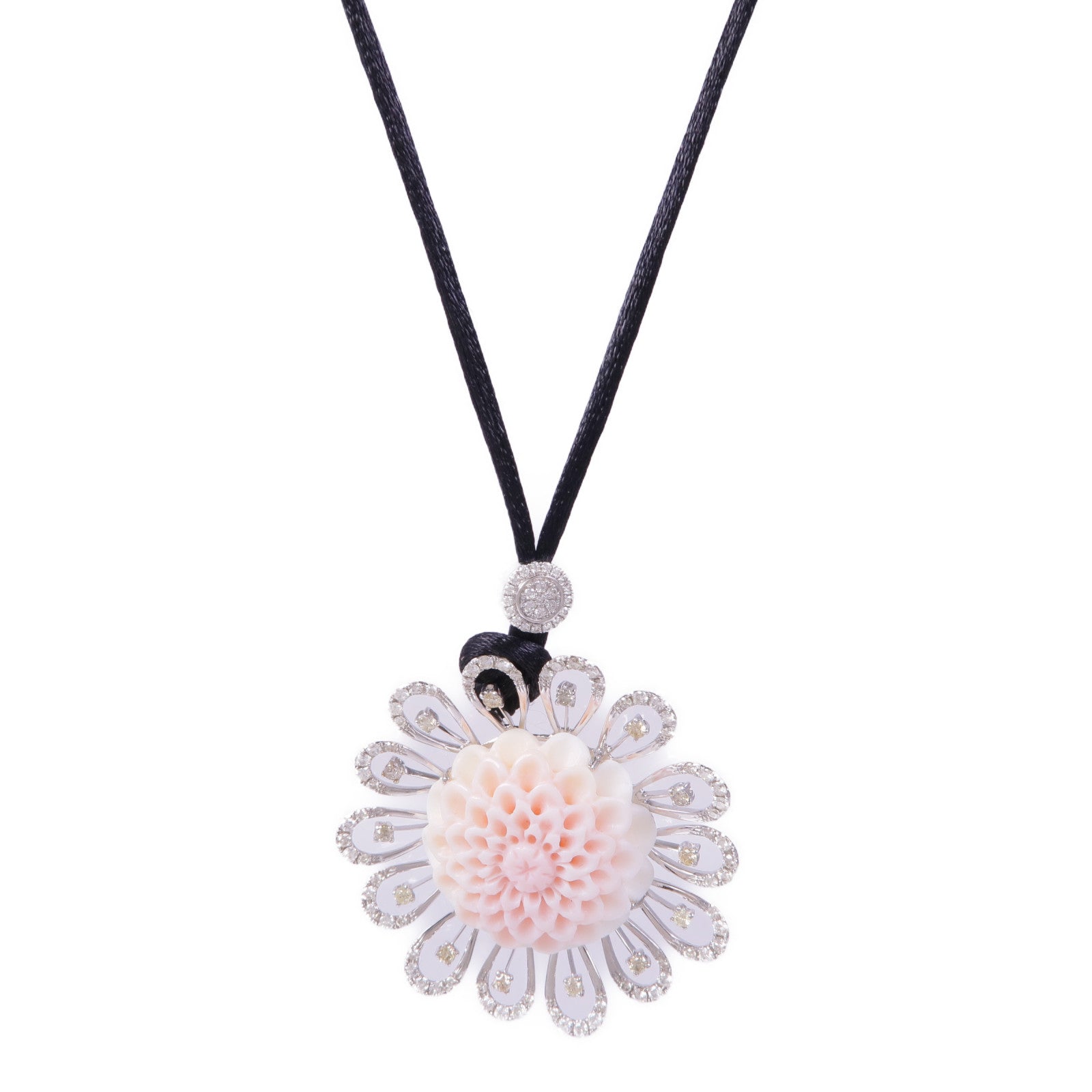 JEWELRY 【激減優惠】18K白金Coral Diamond Necklace珊瑚/鑽石項鍊