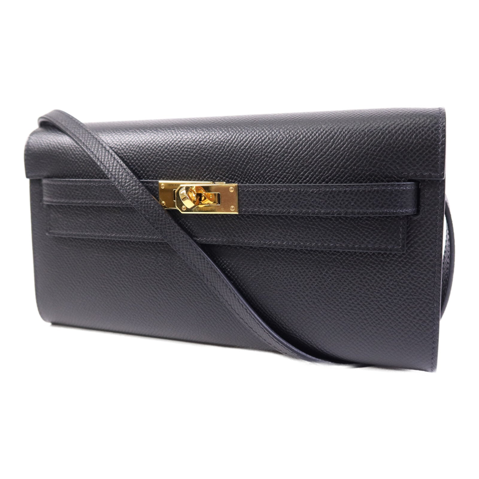 HERMES Epsom皮革Kelly To Go金扣肩背袋Noir