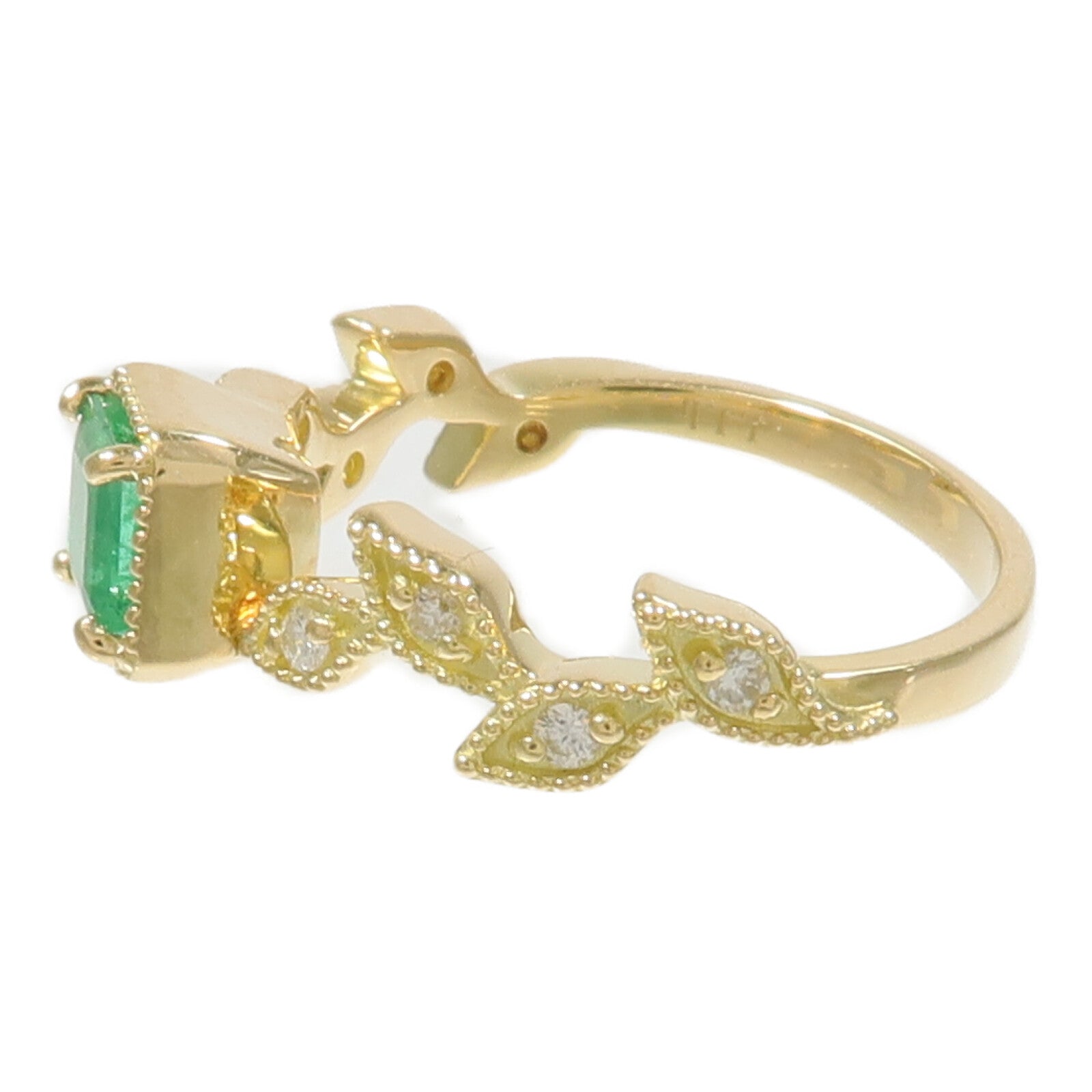 JEWELRY 18K黃金Emerald Diamond Ring綠寶石/鑽石戒指