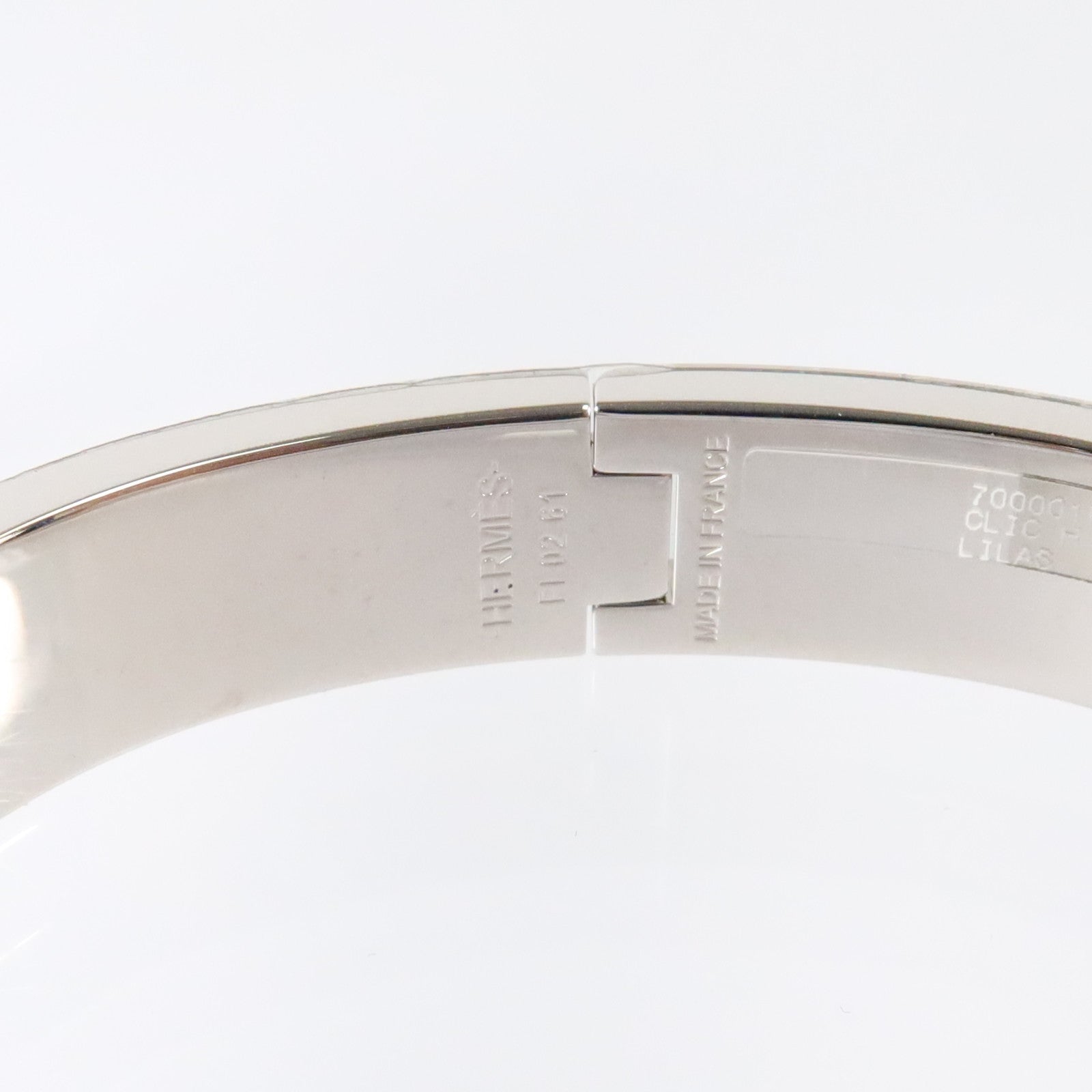 HERMES 金屬/琺瑯Clic H Braccelet銀扣手鏈