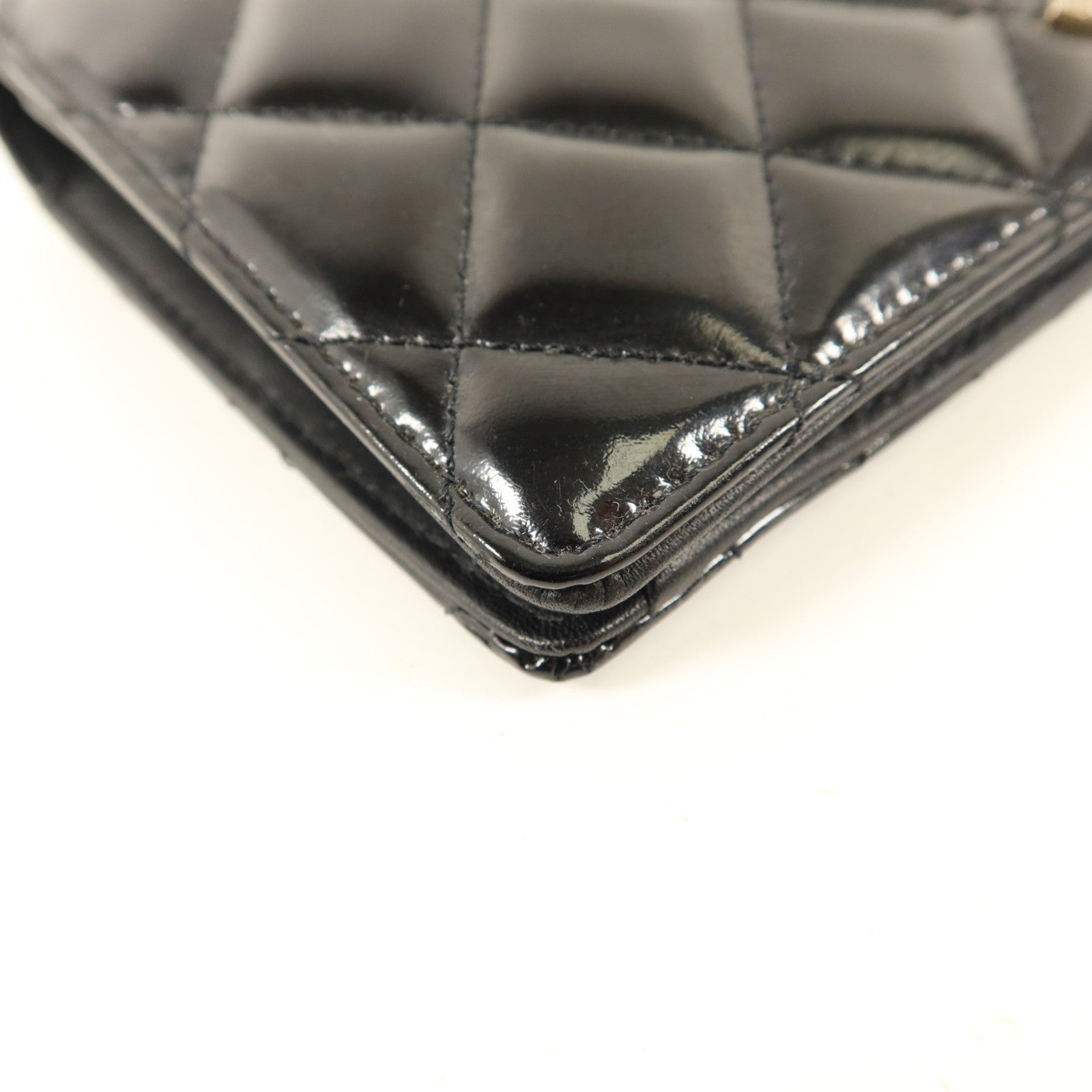 CHANEL 漆皮皮革Long Bifold Wallet銀扣長錢包