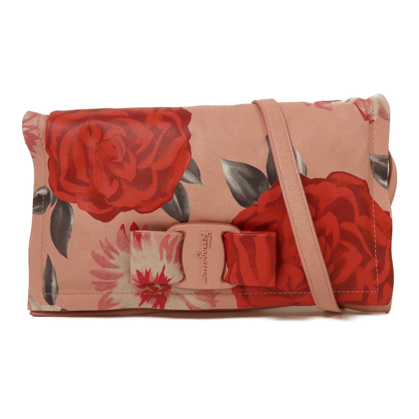 Salvatore Ferragamo 牛皮皮革Shoulder Bag肩背袋粉紅色