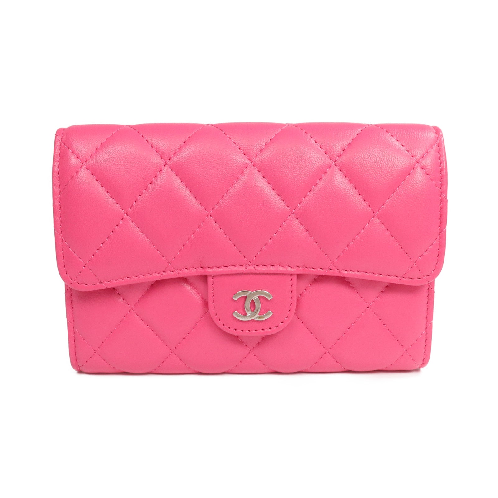 CHANEL 羊皮皮革Wallet金扣長錢包