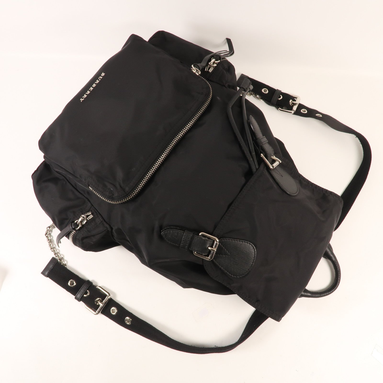 BURBERRY 尼龍Backpack銀扣背包