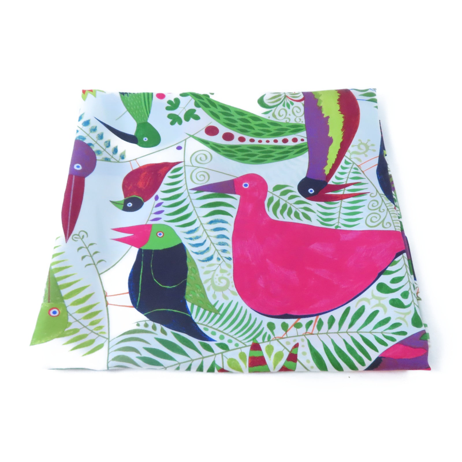 HERMES 絲質Carre 90 Scarf絲巾白色/綠色/桃紅色