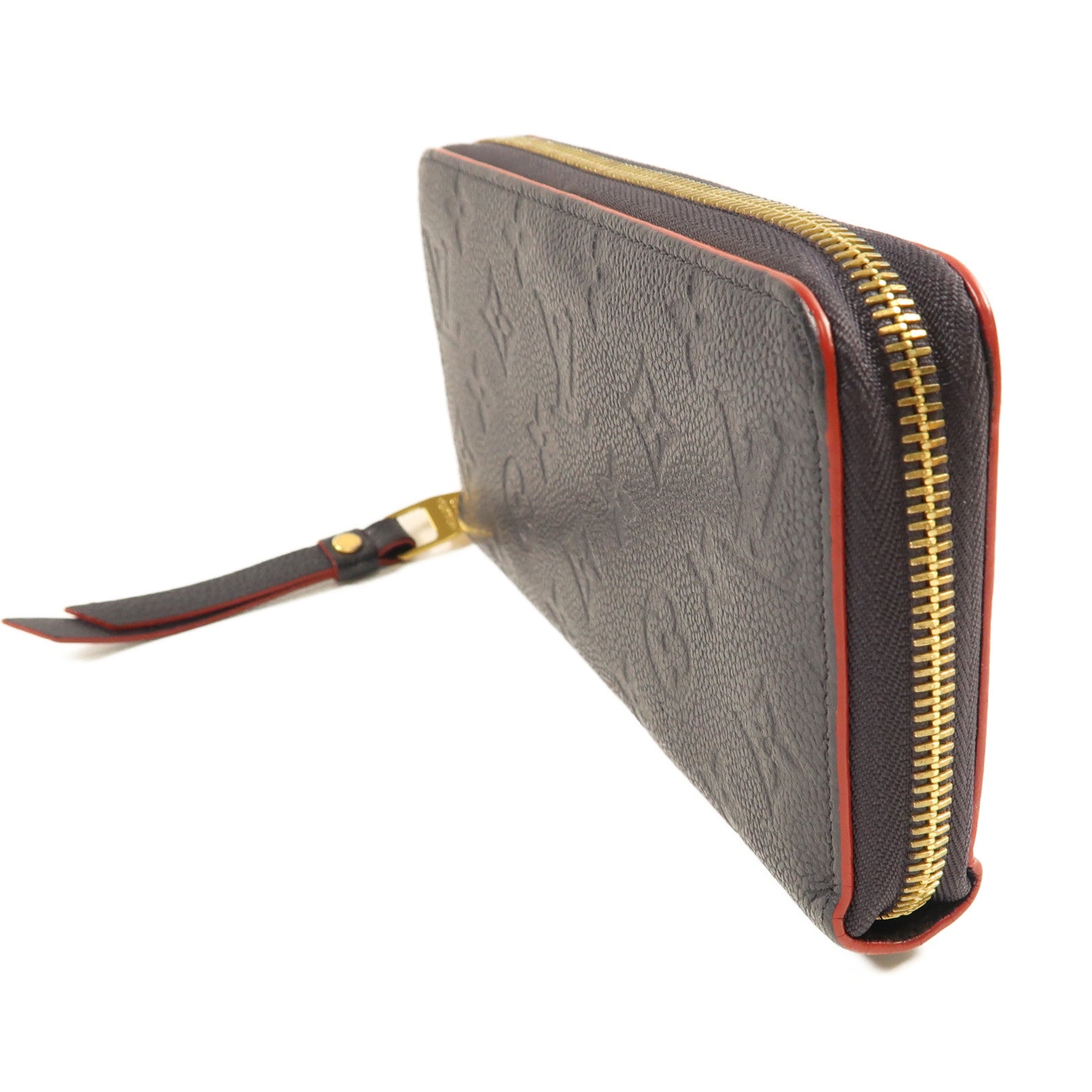LOUIS VUITTON Monogram Empreinte Zipper Long Wallet金扣長錢包深藍色