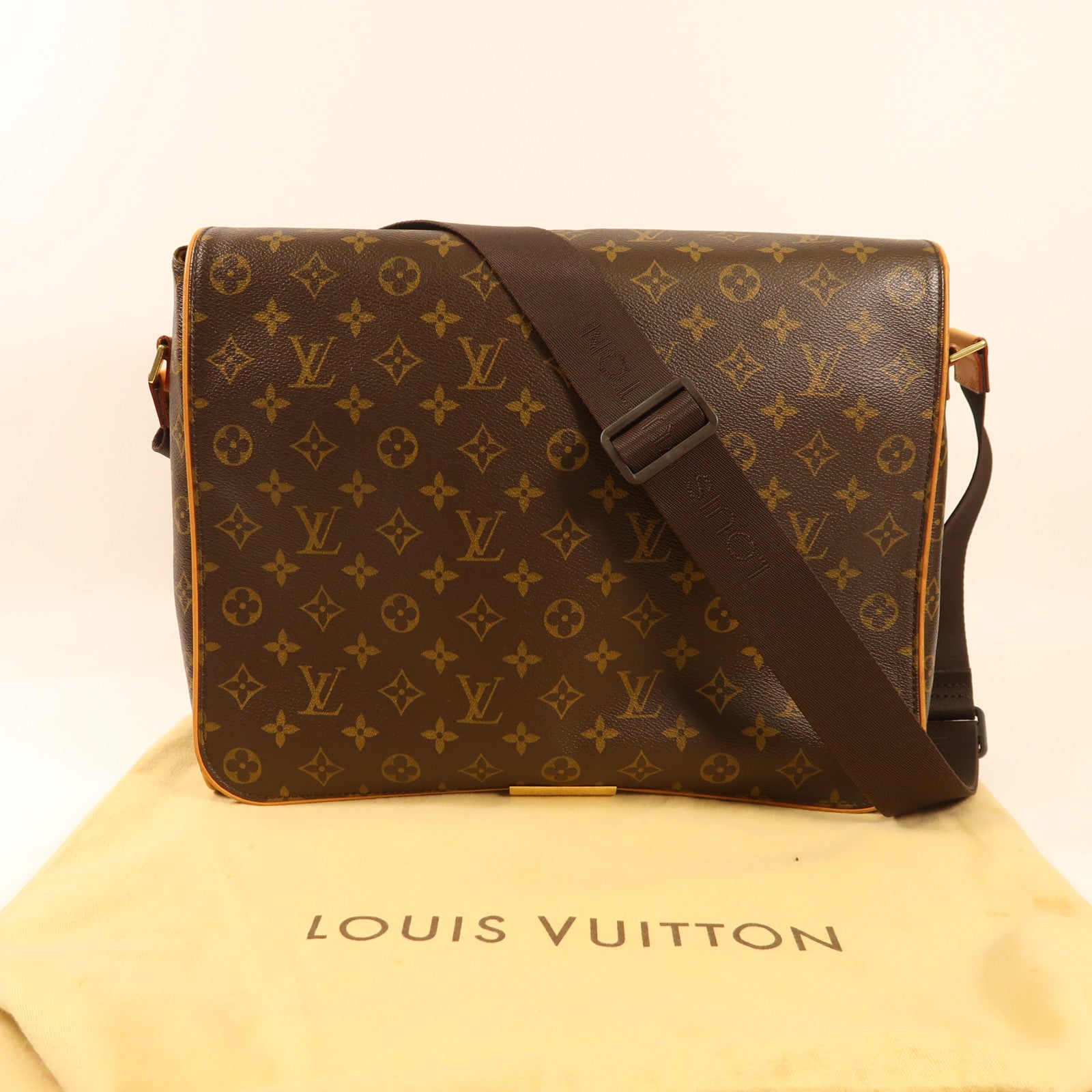 LOUIS VUITTON Monogram Abbesses金扣肩背袋棕色