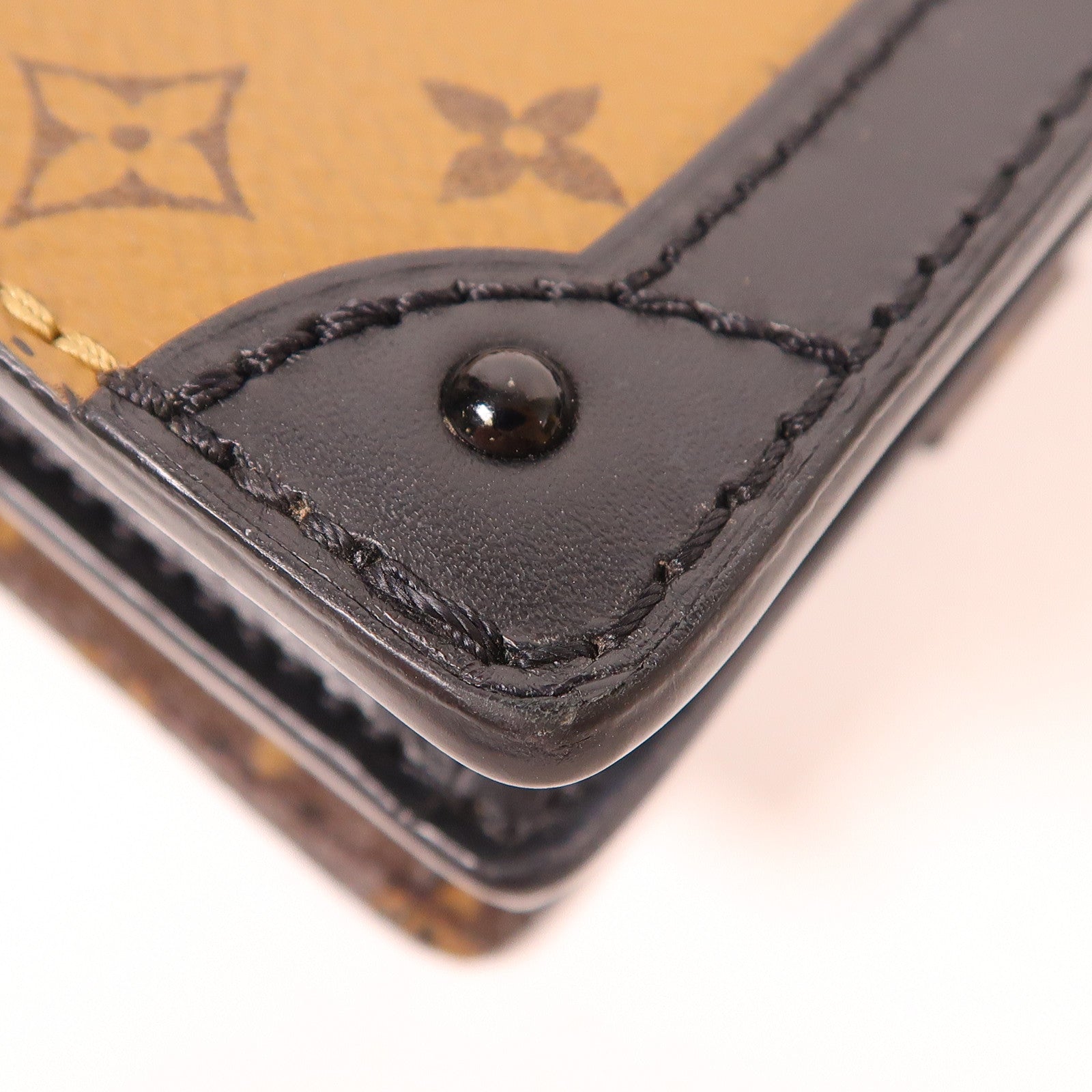 LOUIS VUITTON Monogram Reverse Trunk Clutch金扣肩背袋棕色