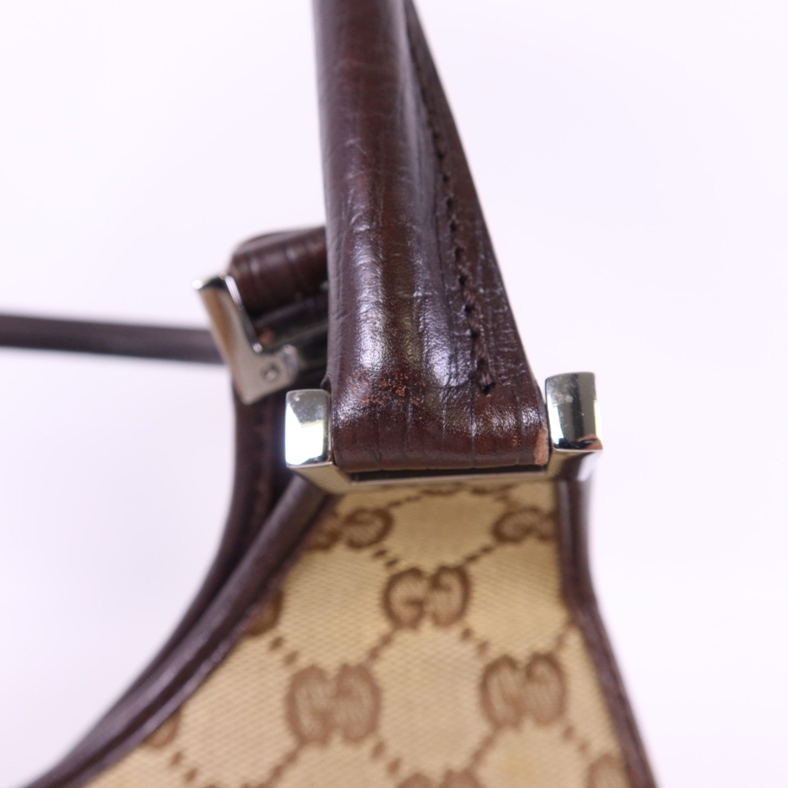 GUCCI 帆布Jackie銀扣肩背袋