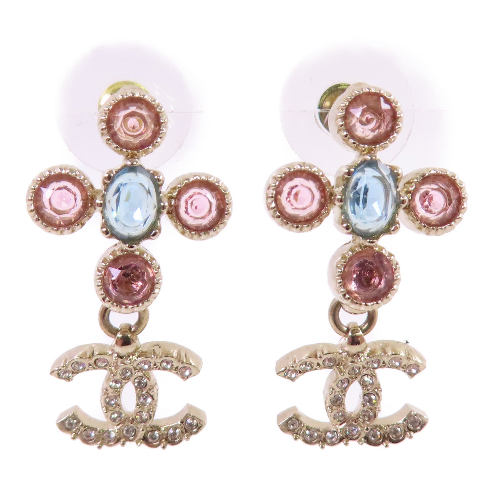 CHANEL 金屬/彩色水鑽Earrings耳環