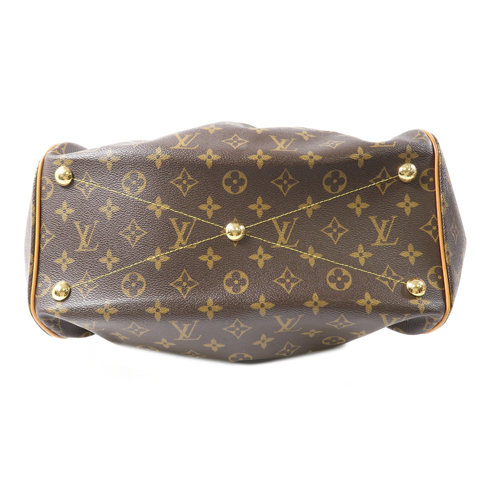 LOUIS VUITTON Monogram Tivoli GM金扣肩背袋啡色