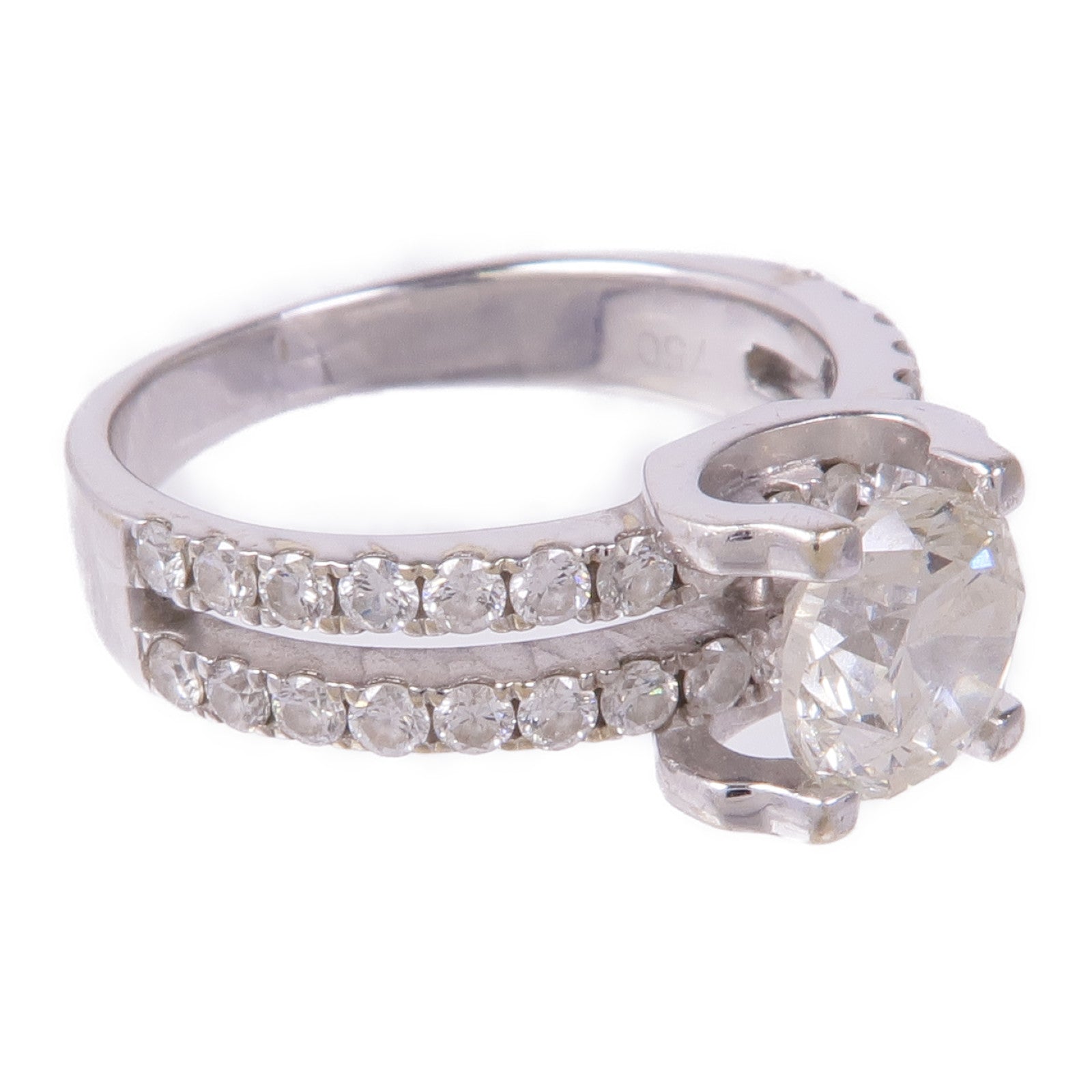 JEWELRY Diamond Ring 18K White Gold US#4.5