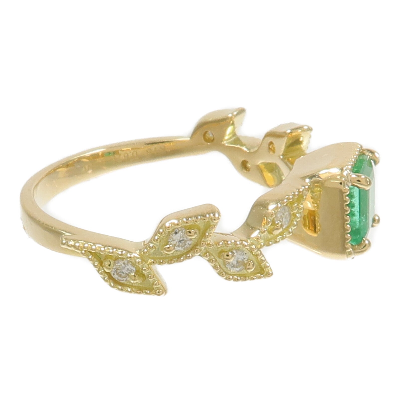 JEWELRY 18K黃金Emerald Diamond Ring綠寶石/鑽石戒指