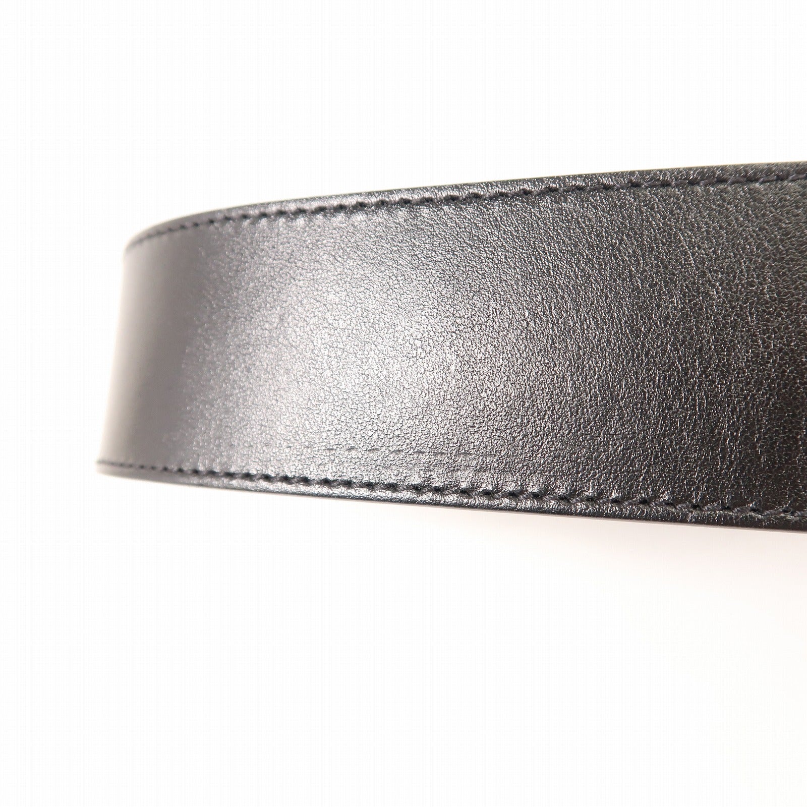 GUCCI 牛皮皮革Belt 75cm銀扣皮帶