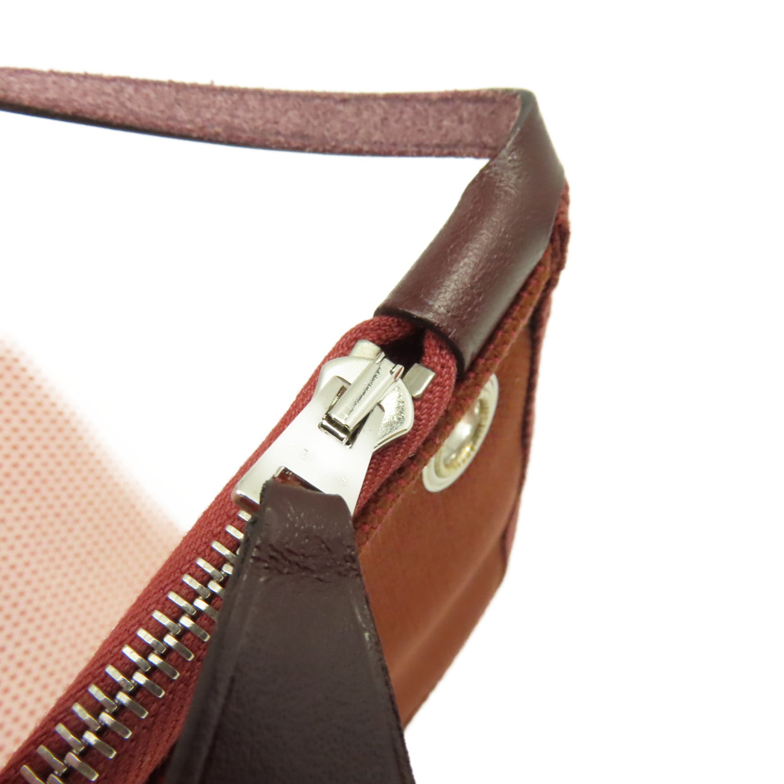HERMES 帆布Herbag PM 2Way Shoulder Bag銀扣手挽肩背兩用袋紅色/粉紅色