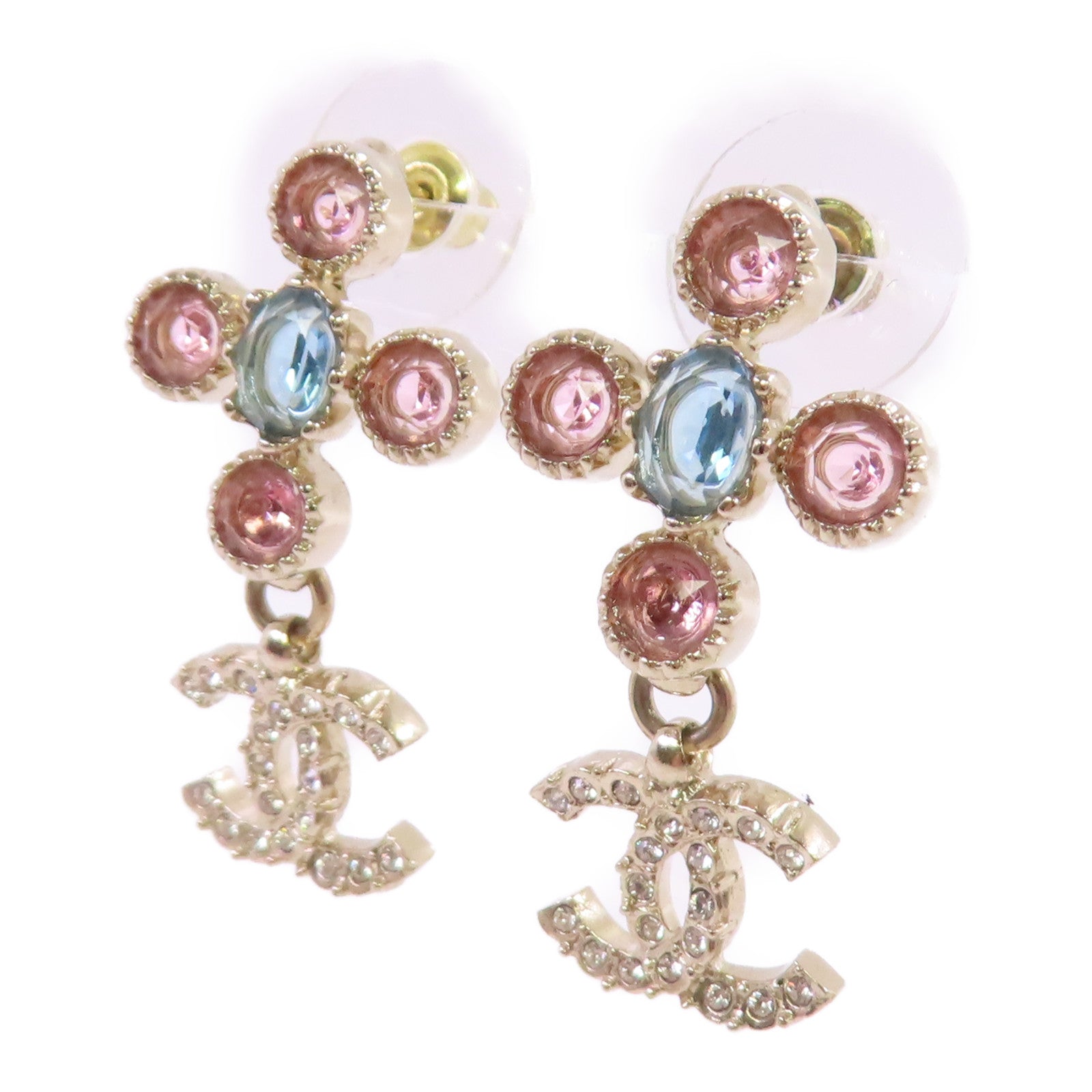 CHANEL 金屬/彩色水鑽Earrings耳環