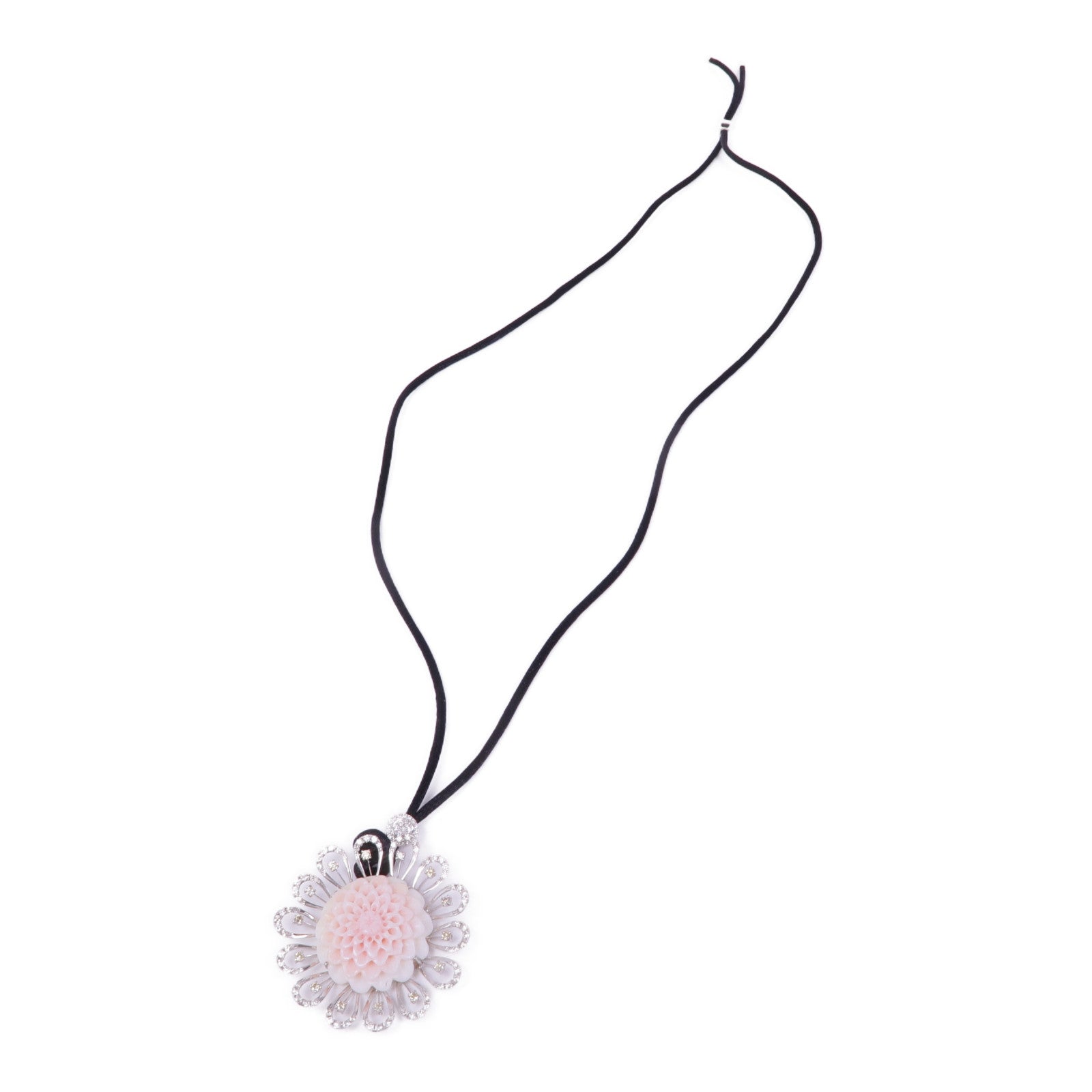 JEWELRY 【激減優惠】18K白金Coral Diamond Necklace珊瑚/鑽石項鍊