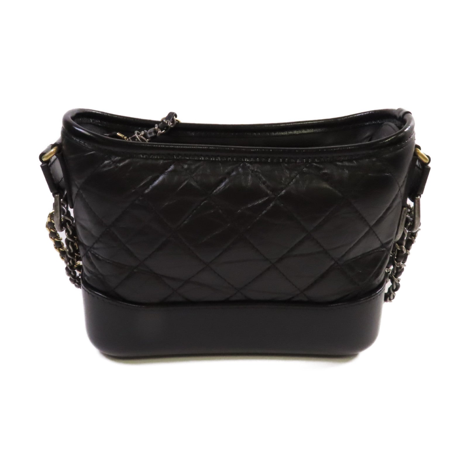 CHANEL 菱格牛皮皮革Gabrielle Small Chain Shoulder Bag鏈帶肩背袋黑色