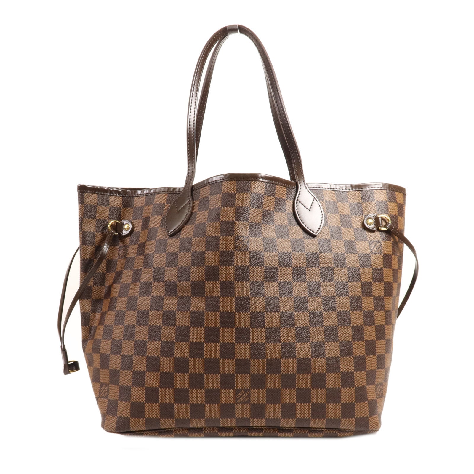 LOUIS VUITTON Damier Neverfull MM金扣肩背袋/手挽袋