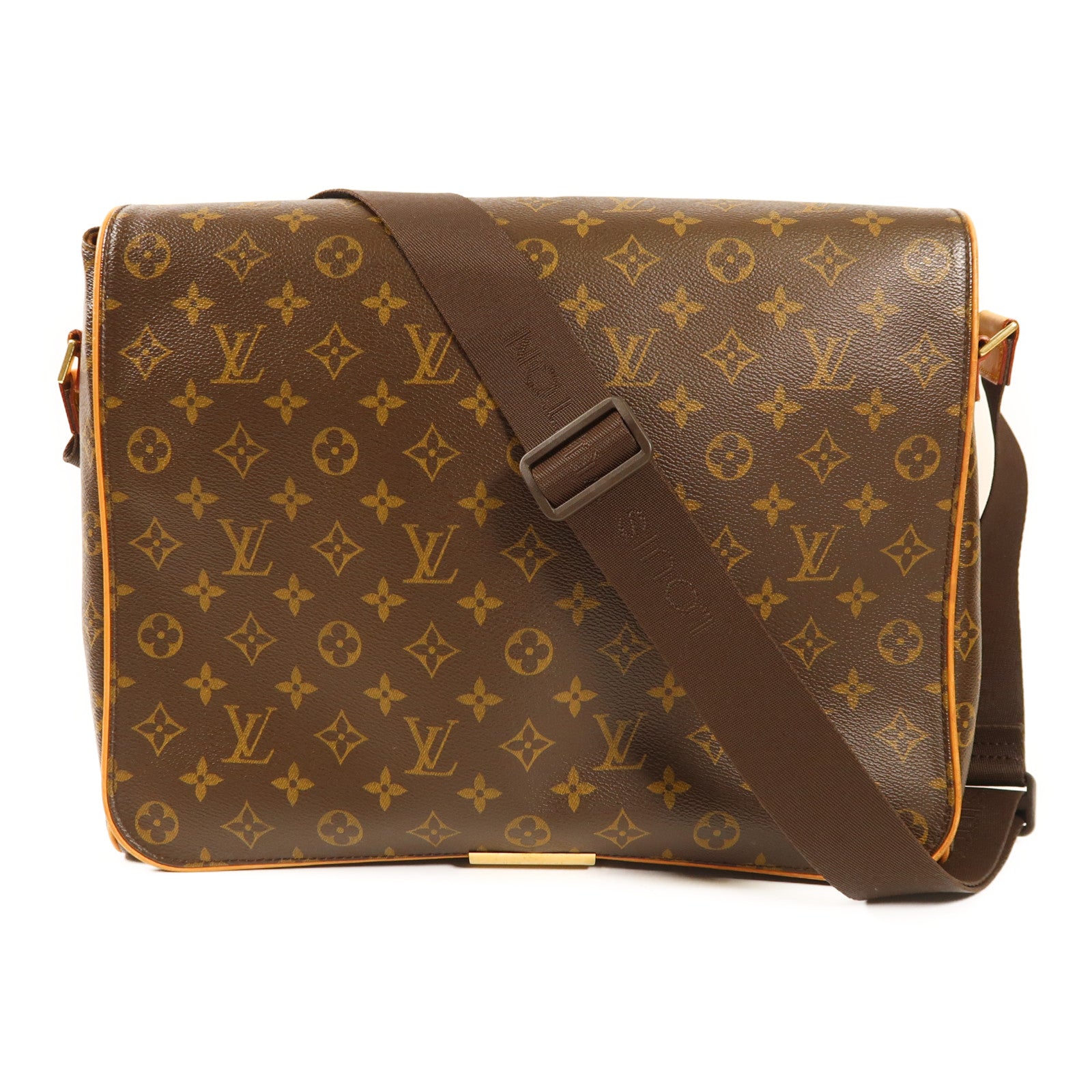 LOUIS VUITTON Monogram Abbesses金扣肩背袋棕色